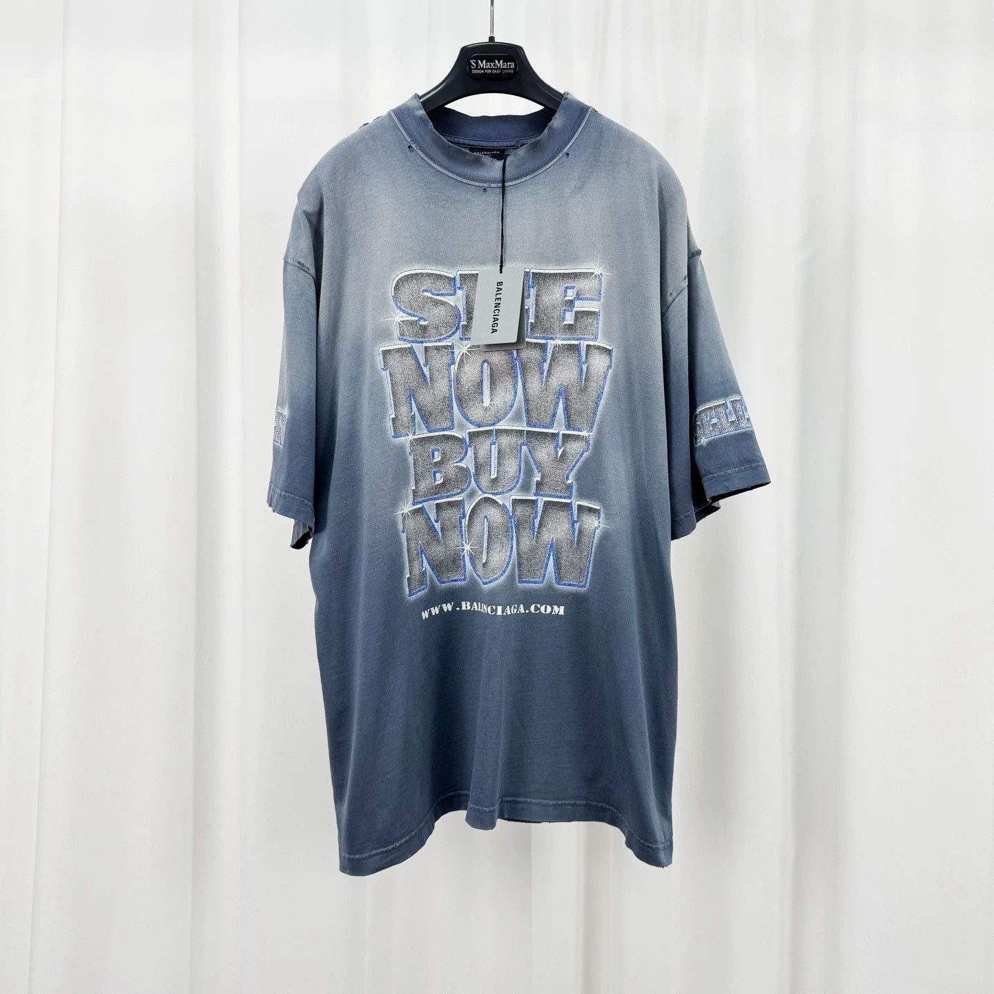 Balenciaga Balenciaga Diamond Water Destroyed Tee - dmc Size US M / EU 48-50 / 2 - 1 Thumbnail
