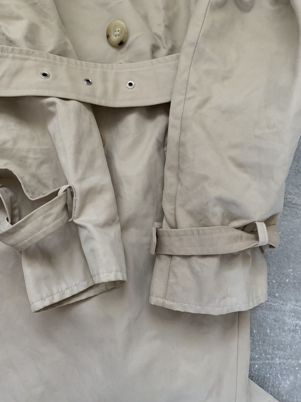 A.P.C. × Vintage APC Tan Trench Coat Womens Jacket Belted Beige Size XS / US 0-2 / IT 36-38 - 12 Thumbnail