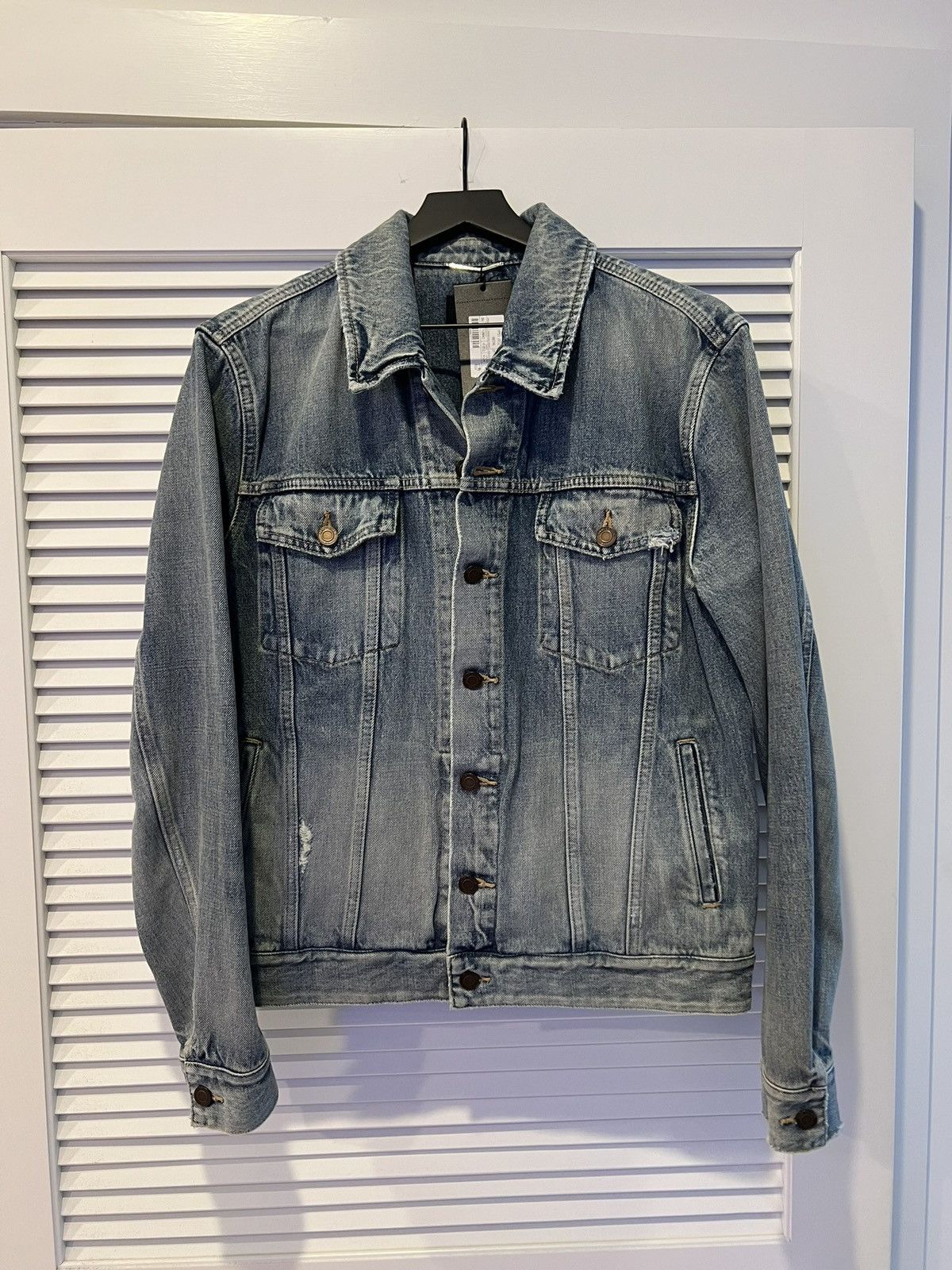 image of Saint Laurent Paris Saint Laurent Denim Jacket in Blue, Men's (Size Medium)