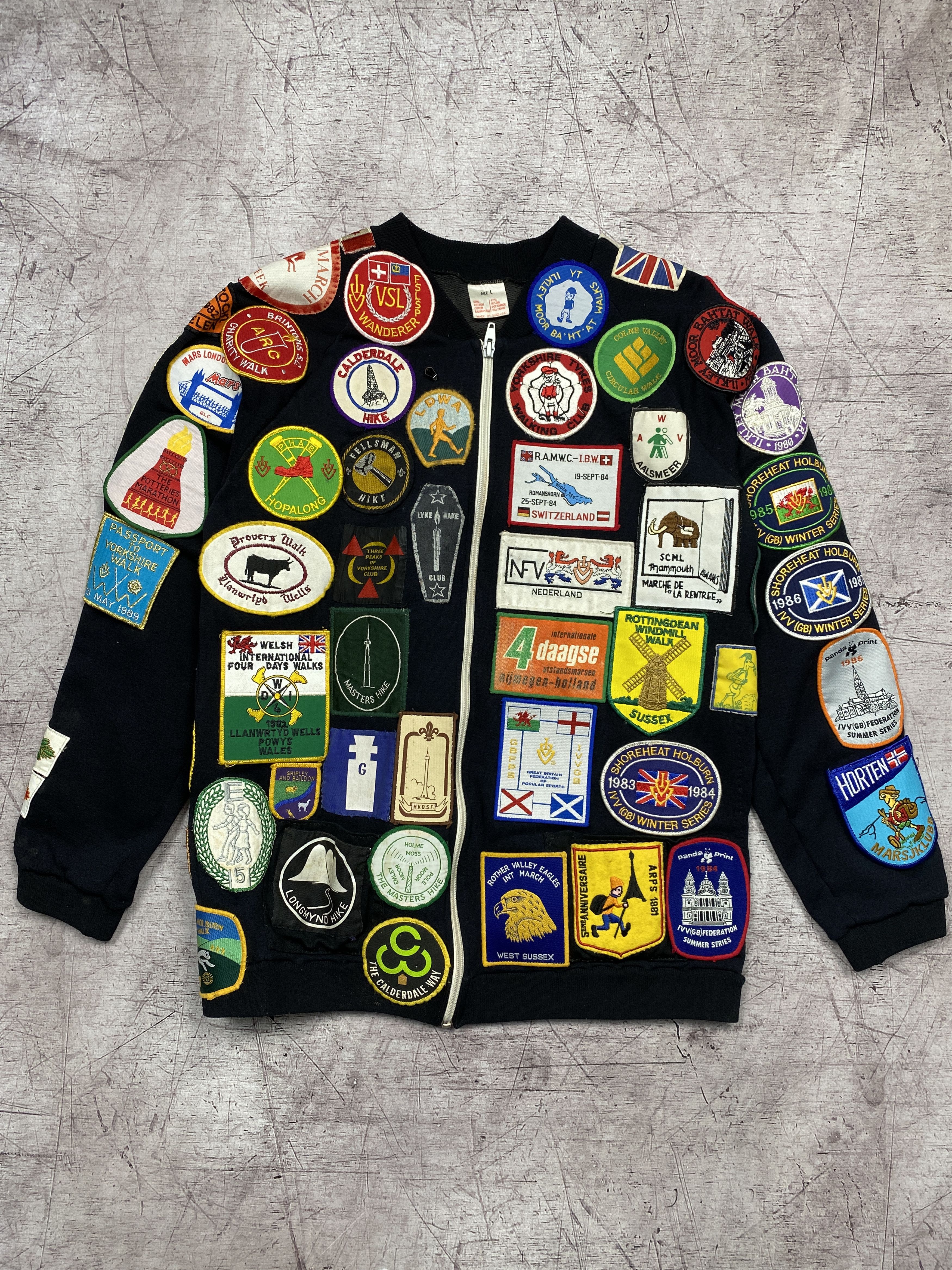 Vintage Vintage 1980’s Patch Covered Mens Bomber Jacket Size US L / EU 52-54 / 3 - 1 Thumbnail
