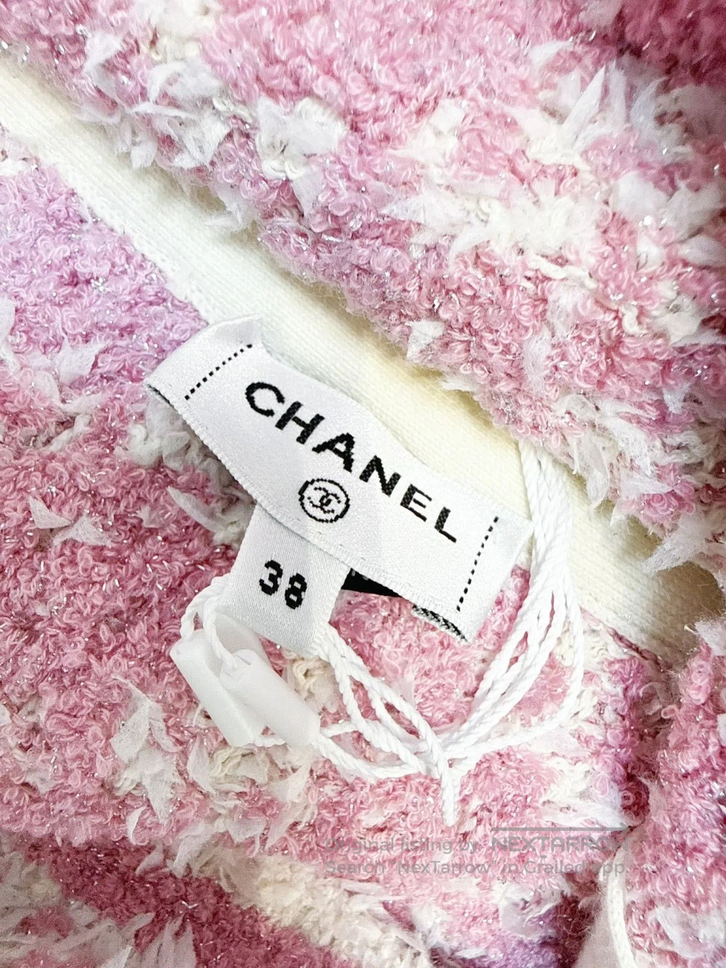 Chanel Chanel 23S Pink White Check Knit Skirt. Size 37" - 5 Thumbnail