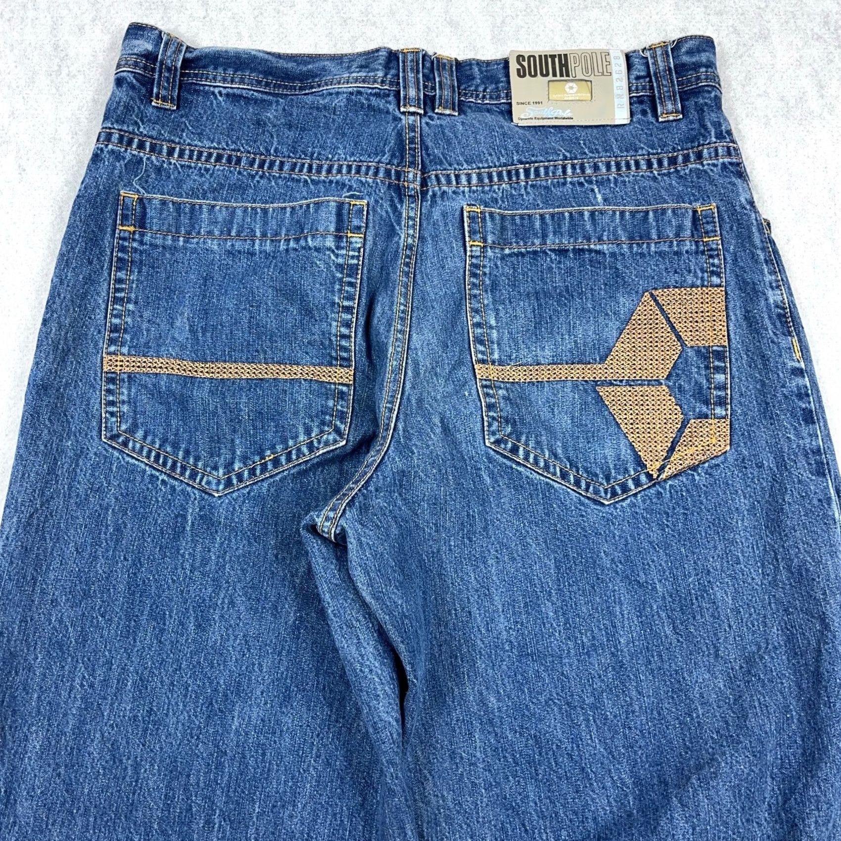 Southpole VINTAGE Southpole Jeans Men 34x31 Baggy Loose Fit Med Wash Denim 5-Pocket Belt Loops Hip Hop Work Classic Modern Size US 34 / EU 50 - 6 Thumbnail