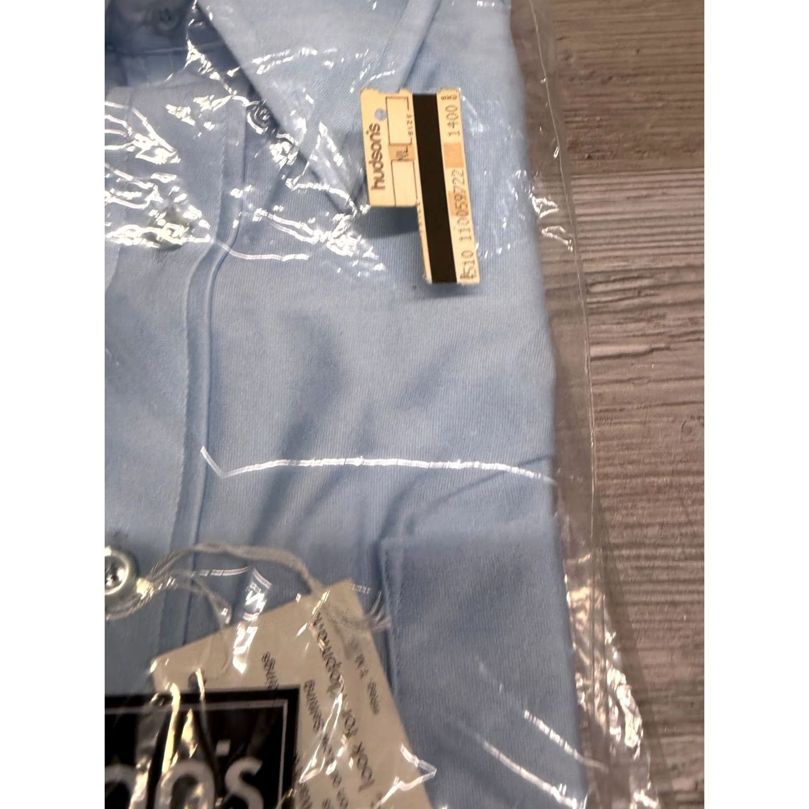 Hudson DEADSTOCK Vintage 70s Hudson'S Qiana Nylon Dress Shirt - 15.5 Sky Blue Size 40R - 3 Thumbnail