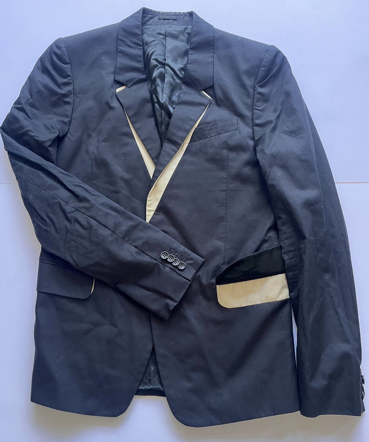 Alexander McQueen Alexander McQueen Black/Beige Single-Breasted Jacket Size US M / EU 48-50 / 2 - 1 Thumbnail