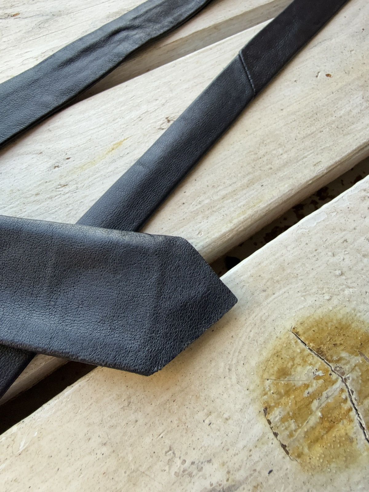 Japanese Brand Vntg Dark Blue W-Germany Leather Tie 90s Opium Rock Style Size ONE SIZE - 7 Thumbnail