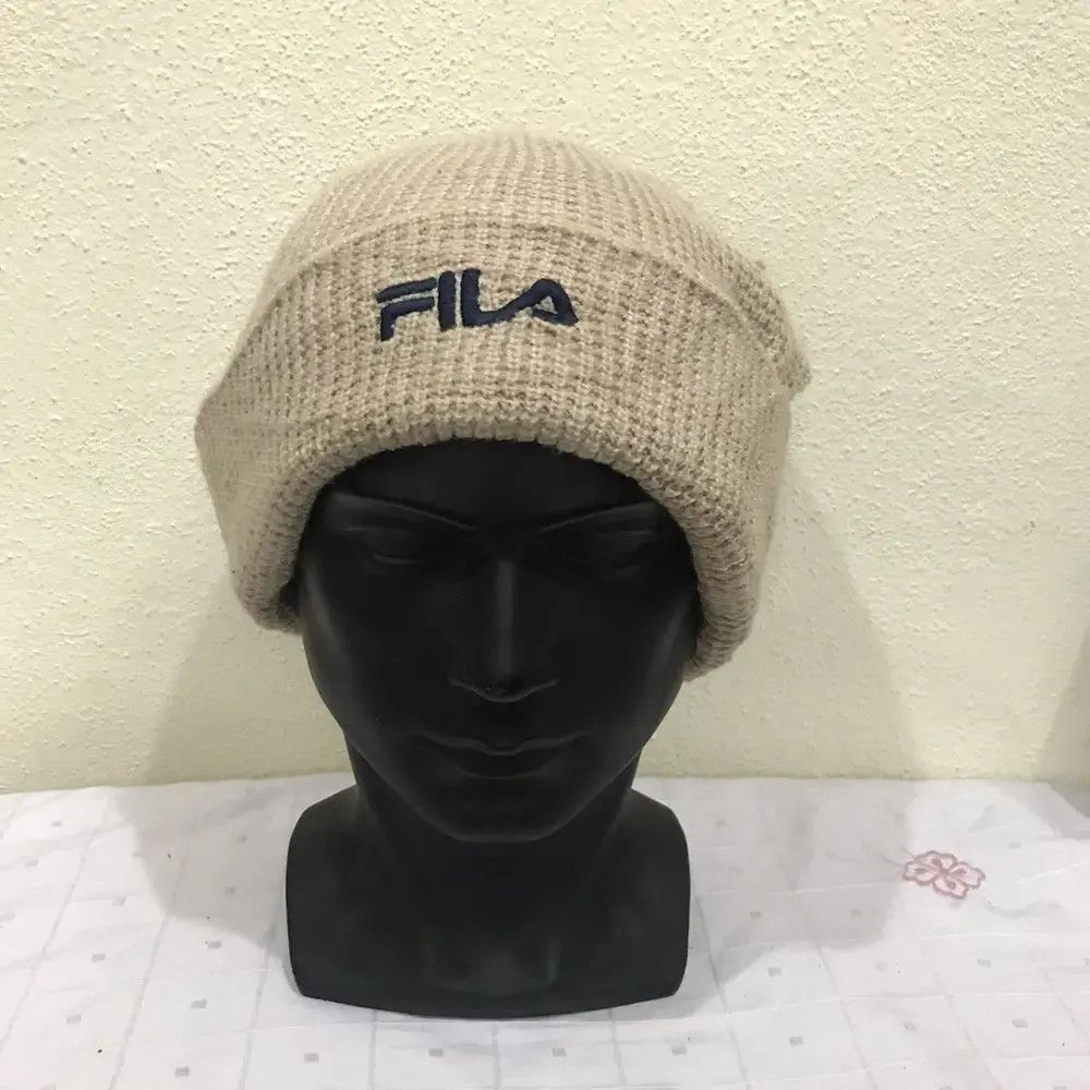 Fila × Vintage Fila Plain Beanie Hat Size ONE SIZE - 2 Thumbnail