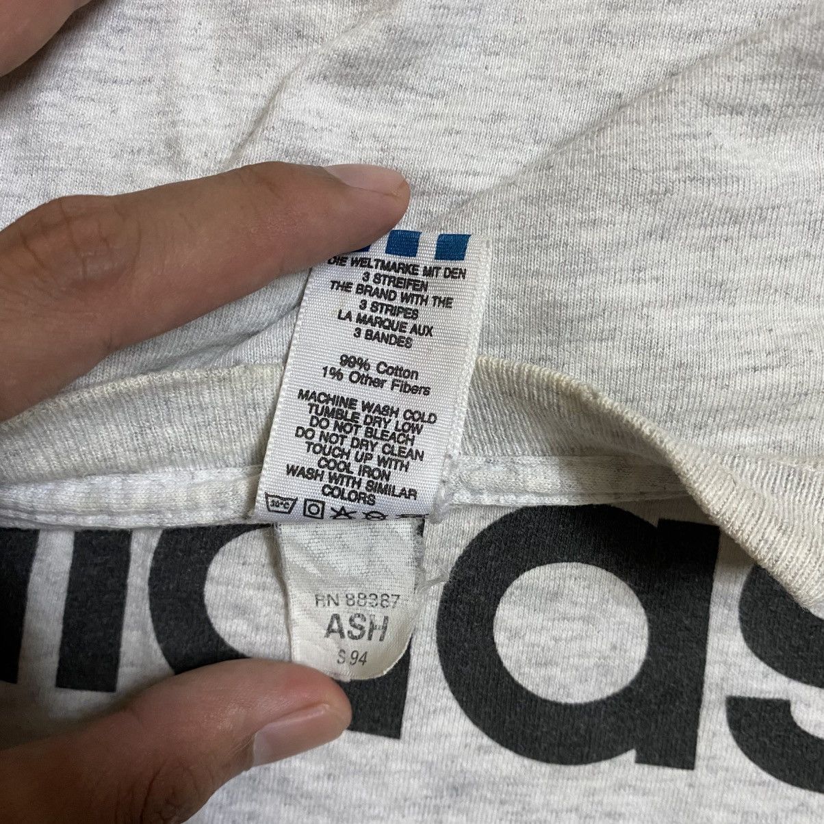 Adidas × Vintage Vintage 90's Adidas trefoil Big Logo Tee Size US M / EU 48-50 / 2 - 7 Thumbnail
