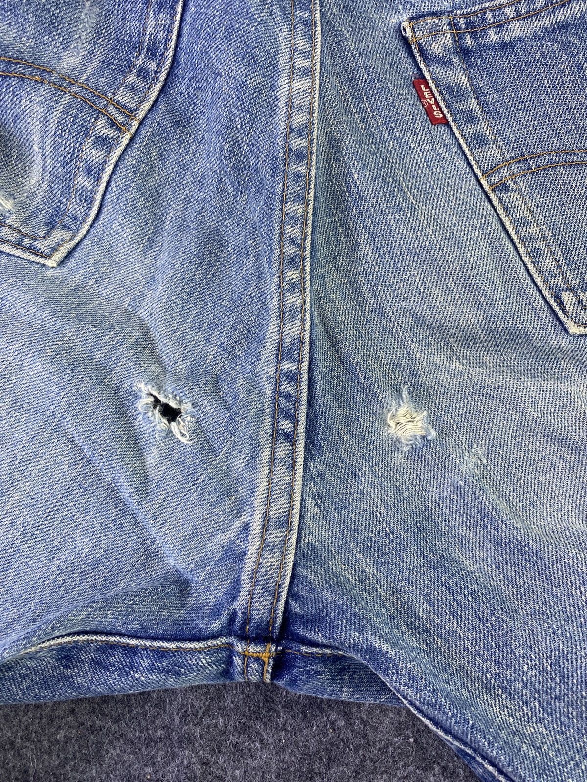 Jean × Levi's × Vintage Vintage Levis 502 Redline Jeans Distress Blue Wash - J915 Size US 29 - 15 Thumbnail