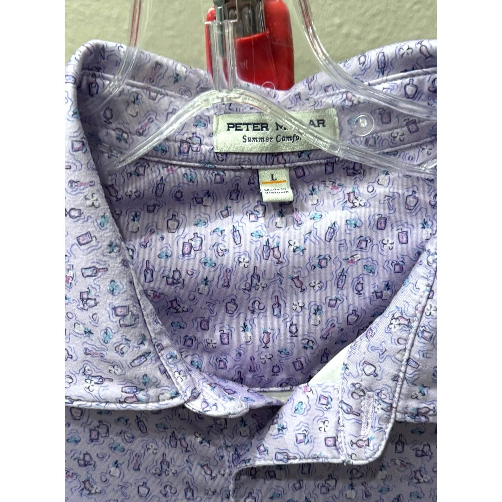 Peter Millar Peter Millar Lavender Embroidered POLO SHIRT Large L Mens Color Multicolor Size US L / EU 52-54 / 3 - 5 Thumbnail