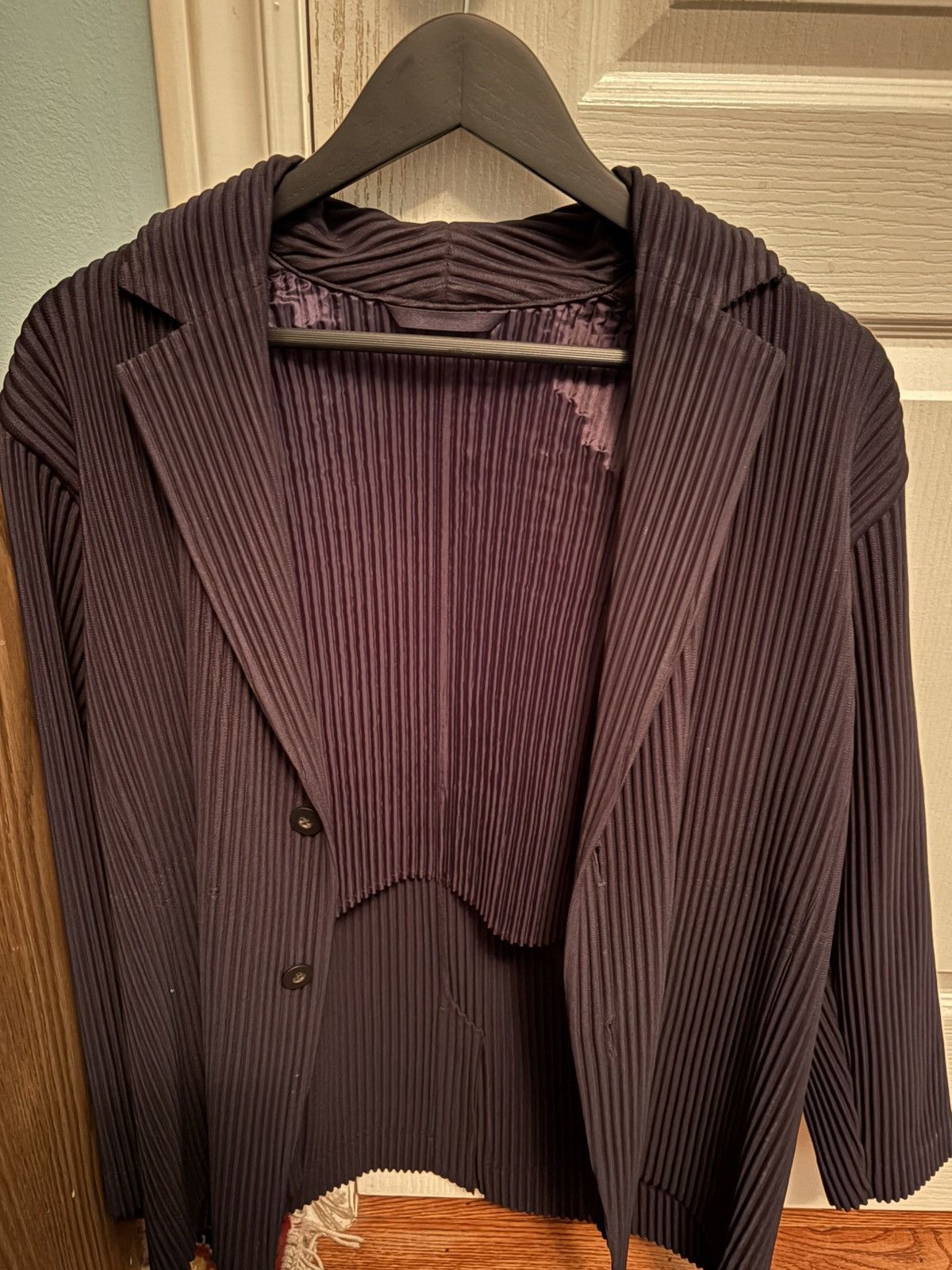 Homme Plisse Issey Miyake Homme Plisse Issey Miyake Navy Blue Blazer Size US S / EU 44-46 / 1 - 2 Thumbnail