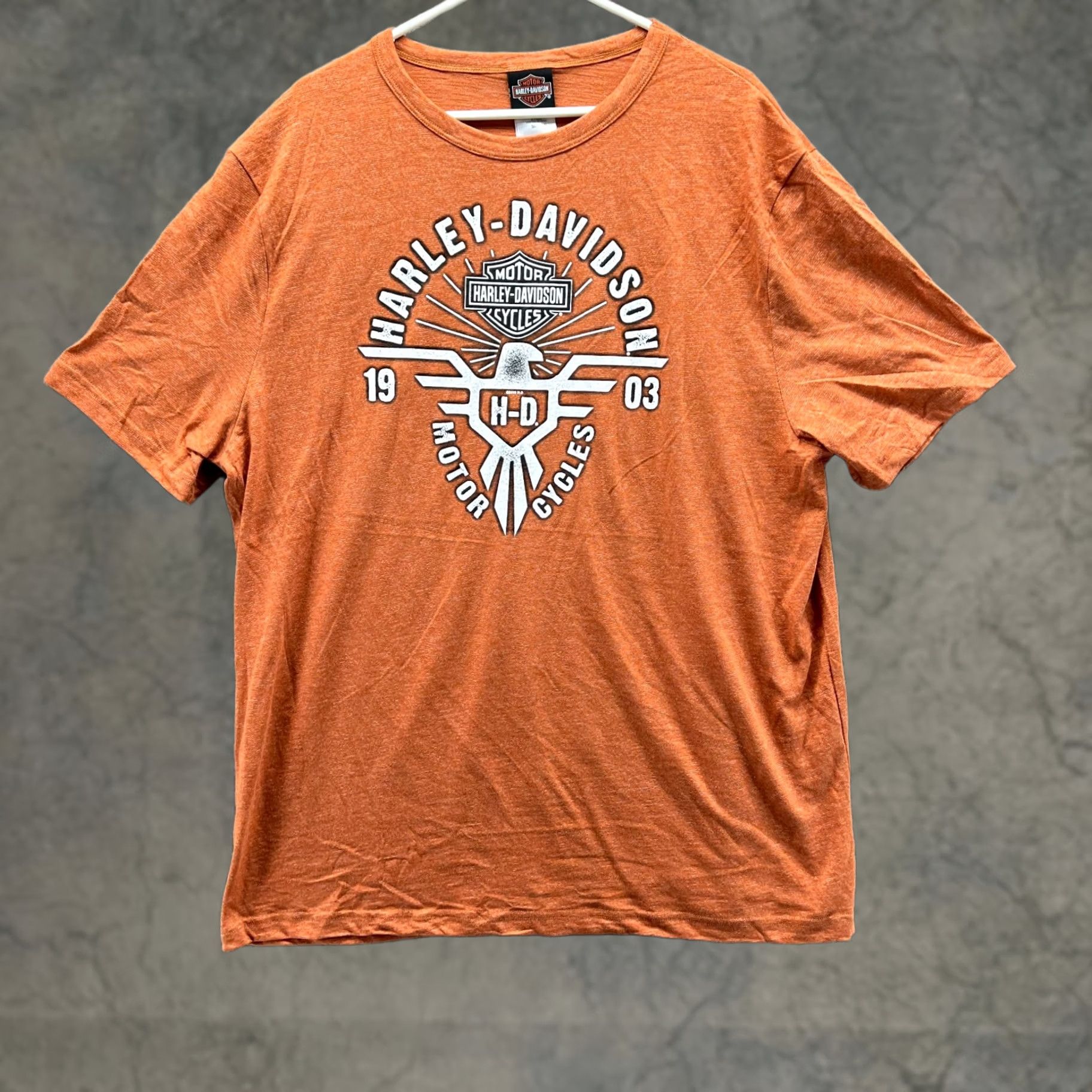Harley Davidson Harley-Davidson Shirt Men 2XL Orange Short Sleeve Crew Neck Motorcycle Logo 2019 Casual T-Shirt Size US XXL / EU 58 / 5 - 1 Thumbnail