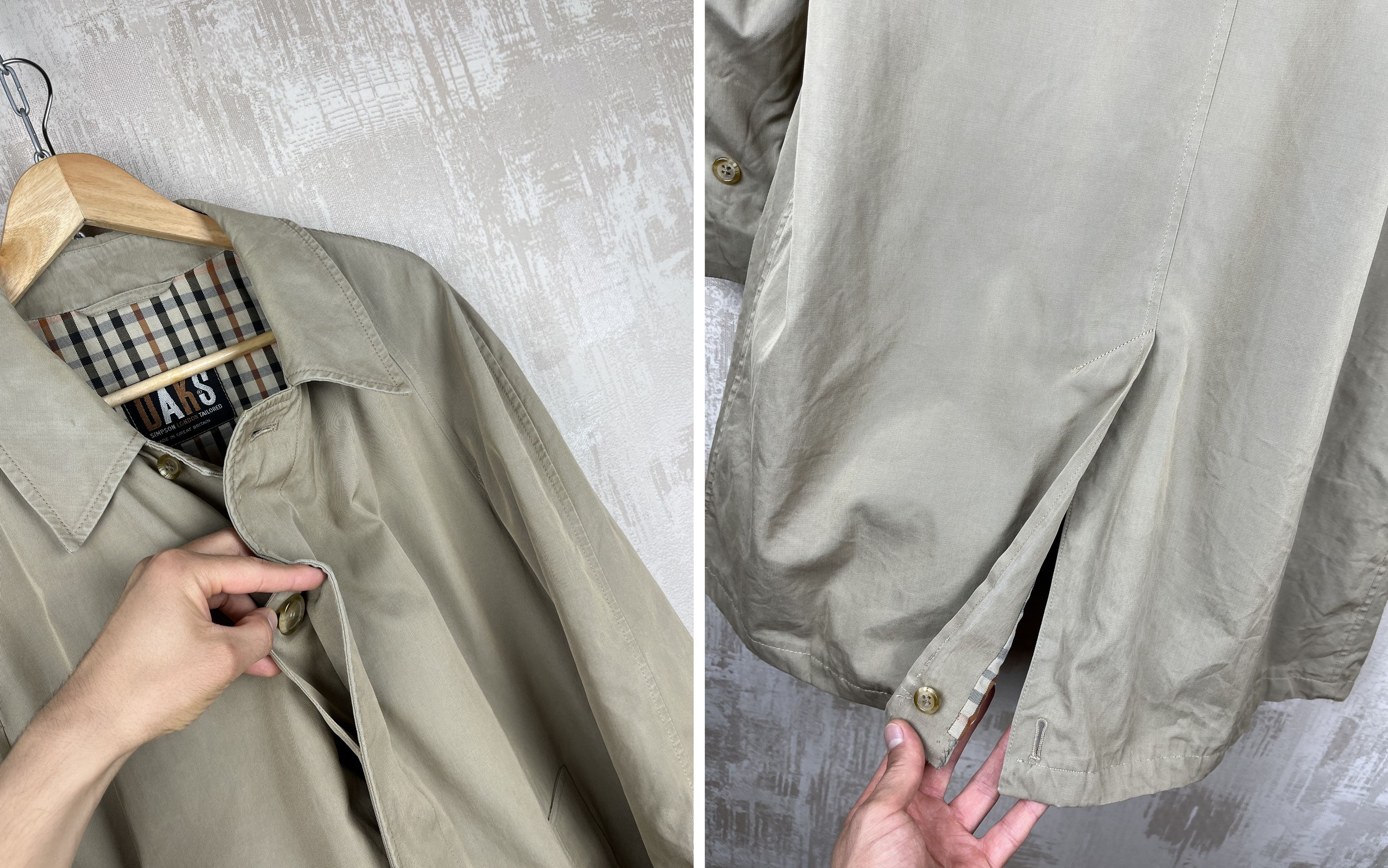 DAKS Vintage Daks London Check Lining Trench Coat Jacket Size US M / EU 48-50 / 2 - 12 Thumbnail