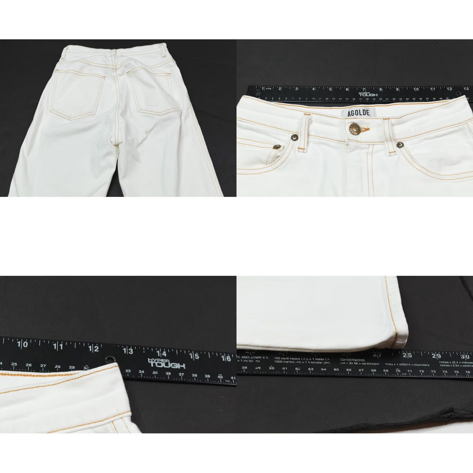 Agolde AGOLDE Jeans Womens 25 White Straight Leg High-Rise Ankle Regular Fit Denim Size 42" / US 20 - 8 Thumbnail