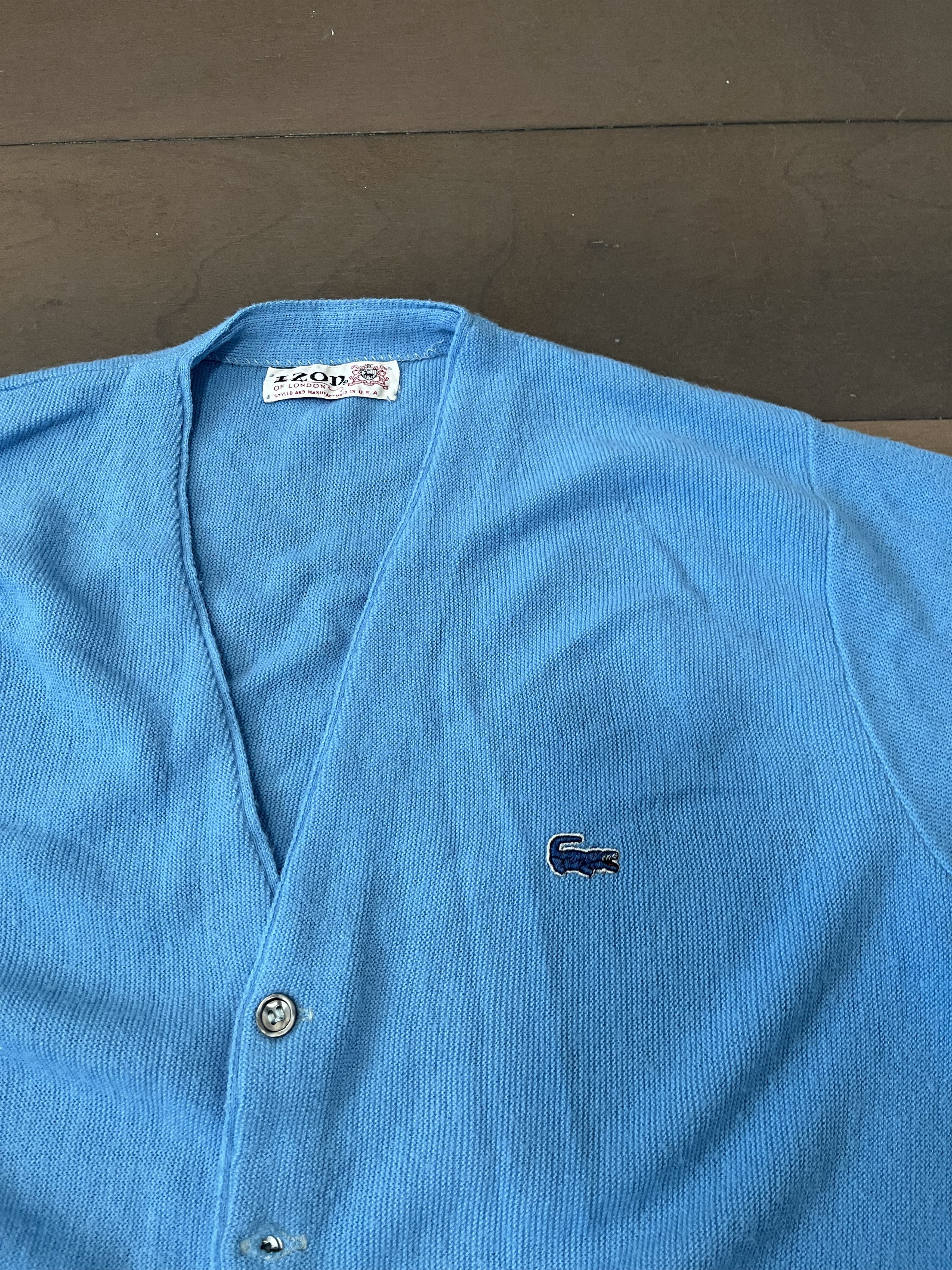 Lacoste Lacoste IZOD Blue Croc Logo Cardigan Size US M / EU 48-50 / 2 - 2 Thumbnail