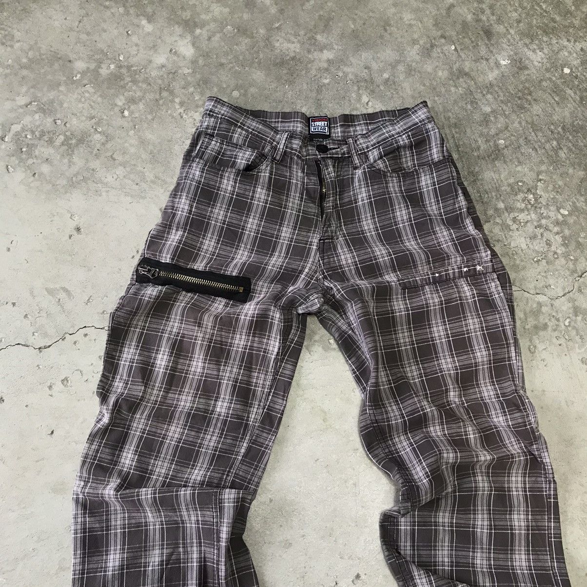 Tripp NYC × Vintage × Vision Streetwear Vintage RARE Y2K Vision Streetwear Rave Punk Plaid Pants Size US 30 / EU 46 - 3 Thumbnail