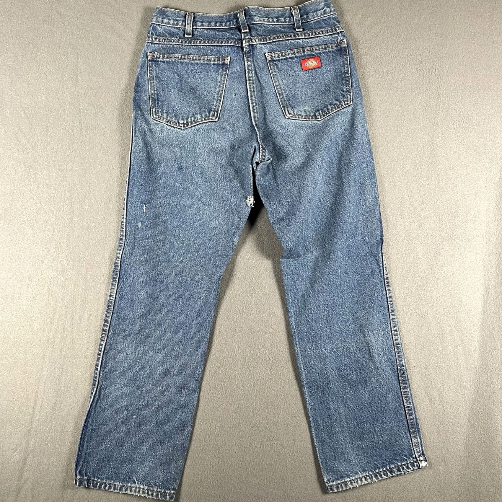 Levi's VINTAGE Dickies Jeans Men's 33x30 Light Wash Straight Leg Distressed Skater Jeans Blue Men’s 33 White? Size US 33 - 5 Thumbnail