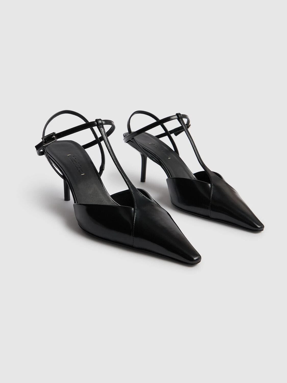 Max Mara MAX MARA SSilkway Black Buffled Lthr 60mm Slingbacks Size US 8 / IT 38 - 2 Thumbnail