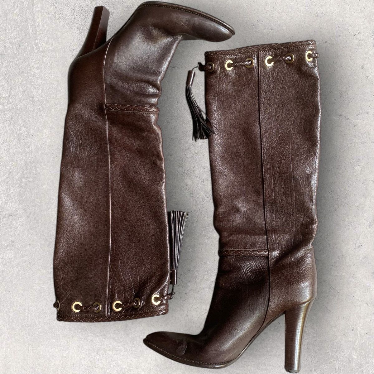 Saint Laurent Paris YSL Tassel Boots Heels Size US 8 / IT 38 - 3 Thumbnail
