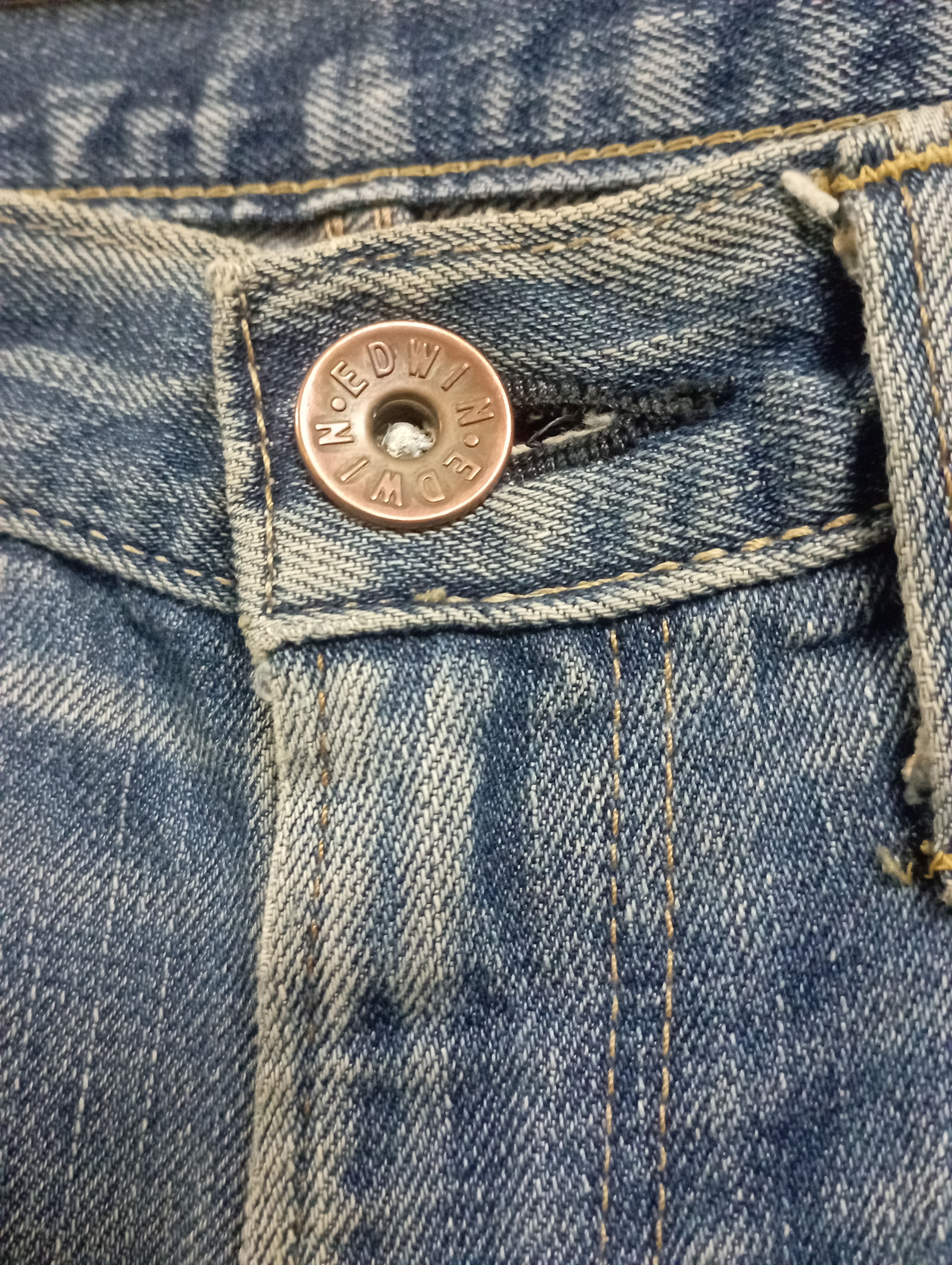 Sugar Cane Vintage Selvedge Buckle Distressed Edwin 505ZX Size US 31 - 16 Thumbnail