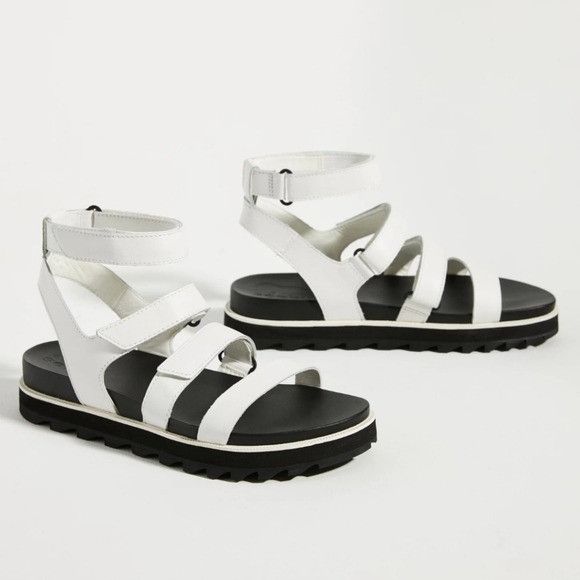 SOREL Sorel Roaming White Leather Hook and Loop Multi Strappy Plat Size US 8.5 / IT 38.5 - 1 Thumbnail