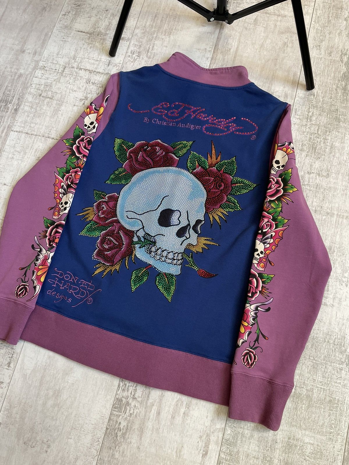 Ed Hardy Vintage Y2K Ed Hardy By Christian Audigier 00’s Zip Sweater Size XL / US 12-14 / IT 48-50 - 5 Thumbnail