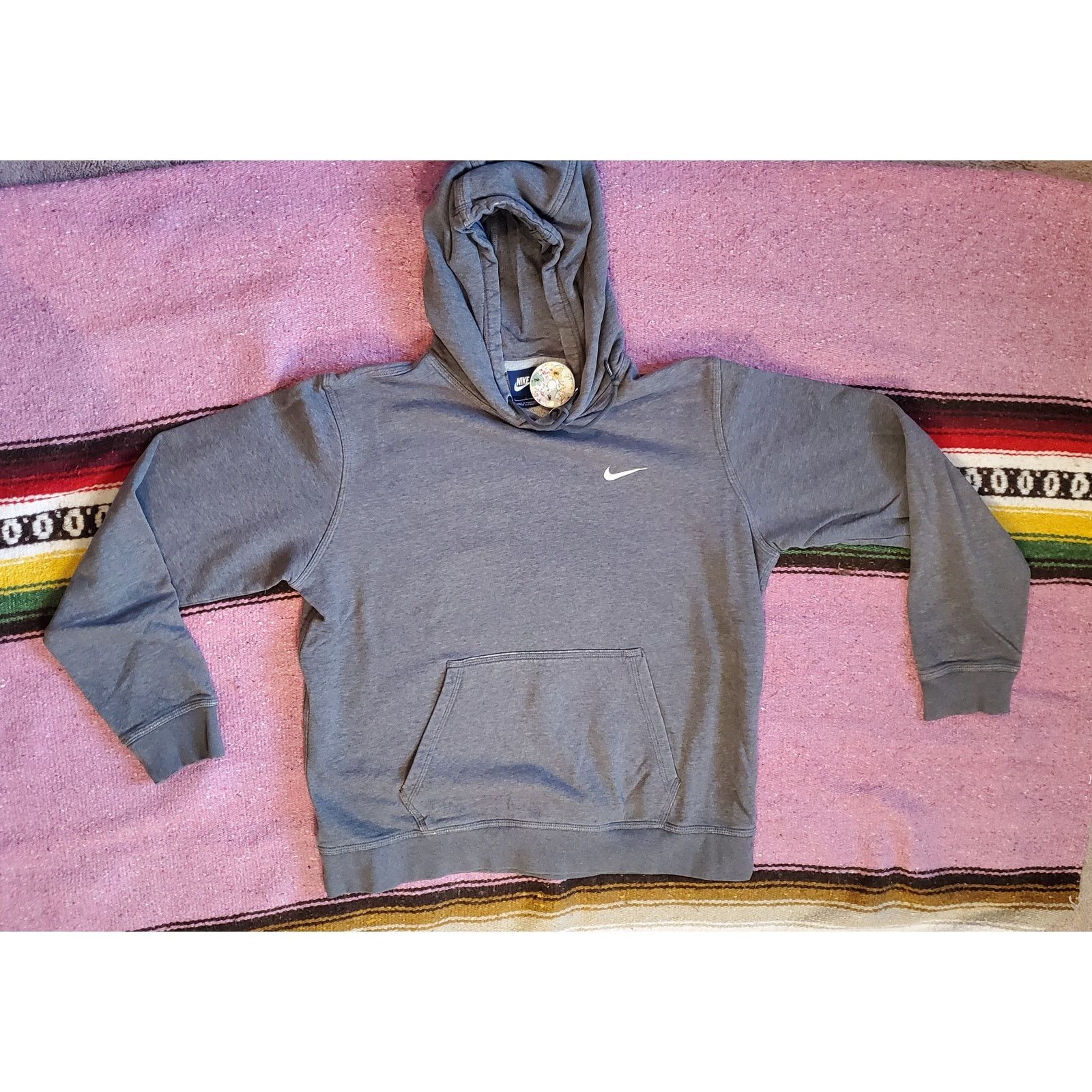 Nike Vintage Nike Hoodie Blue Tag Pullover Gray L Sweatshirt Size US L / EU 52-54 / 3 - 1 Thumbnail