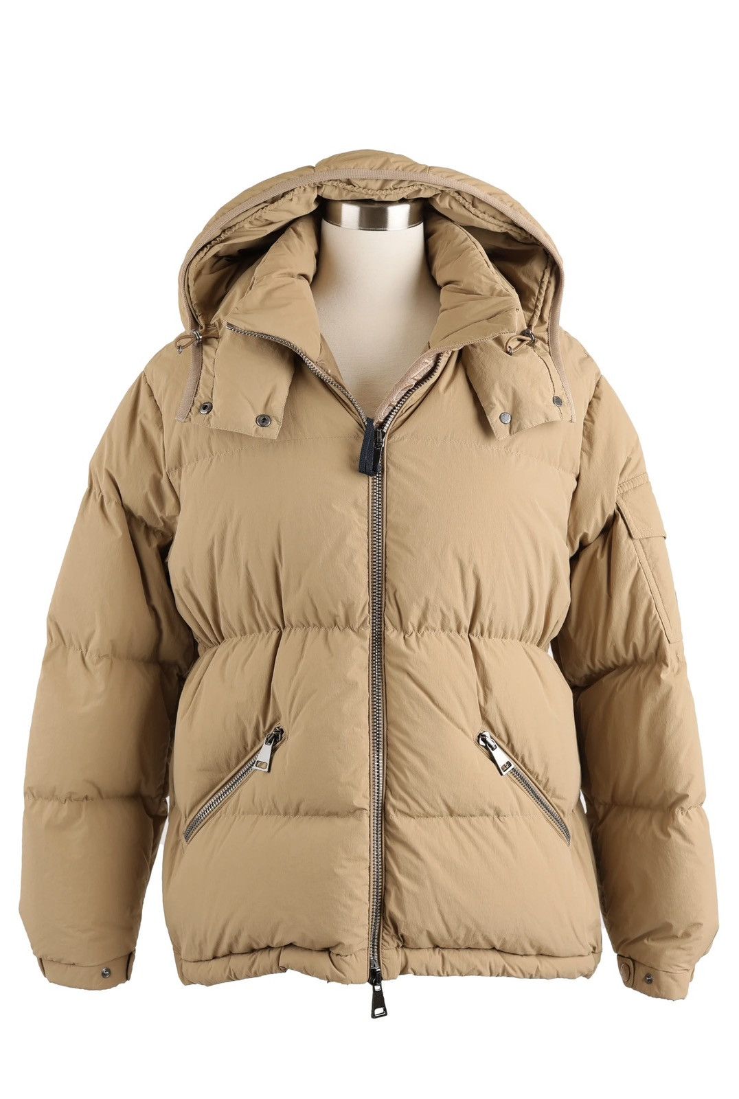 Moncler Badymore Quilted Down Parka - Beige Size L / US 10 / IT 46 - 3 Thumbnail