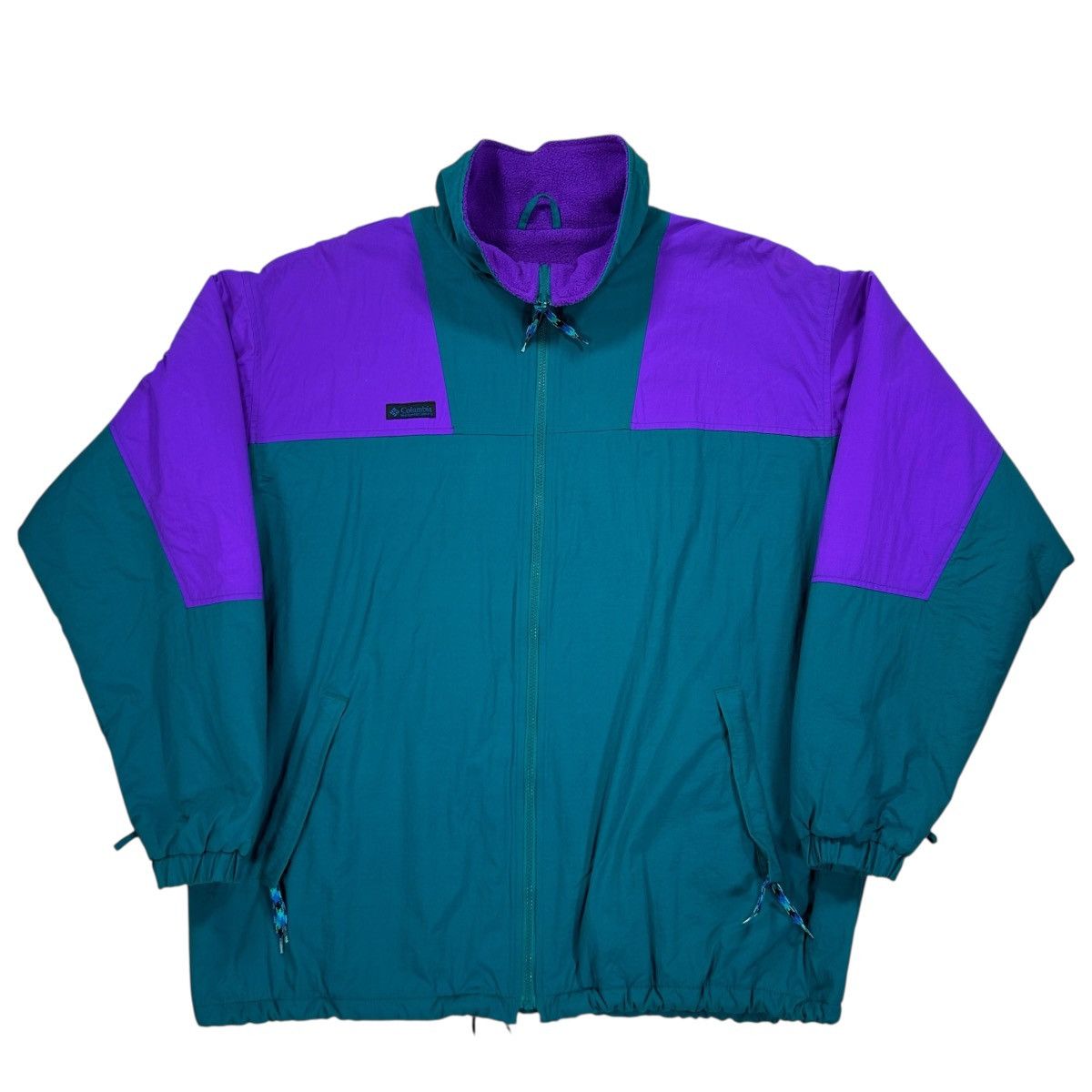 Columbia VTG 90s Columbia Sportswear Green Purple Fleece Lined Jacket Size US XL / EU 56 / 4 - 1 Thumbnail