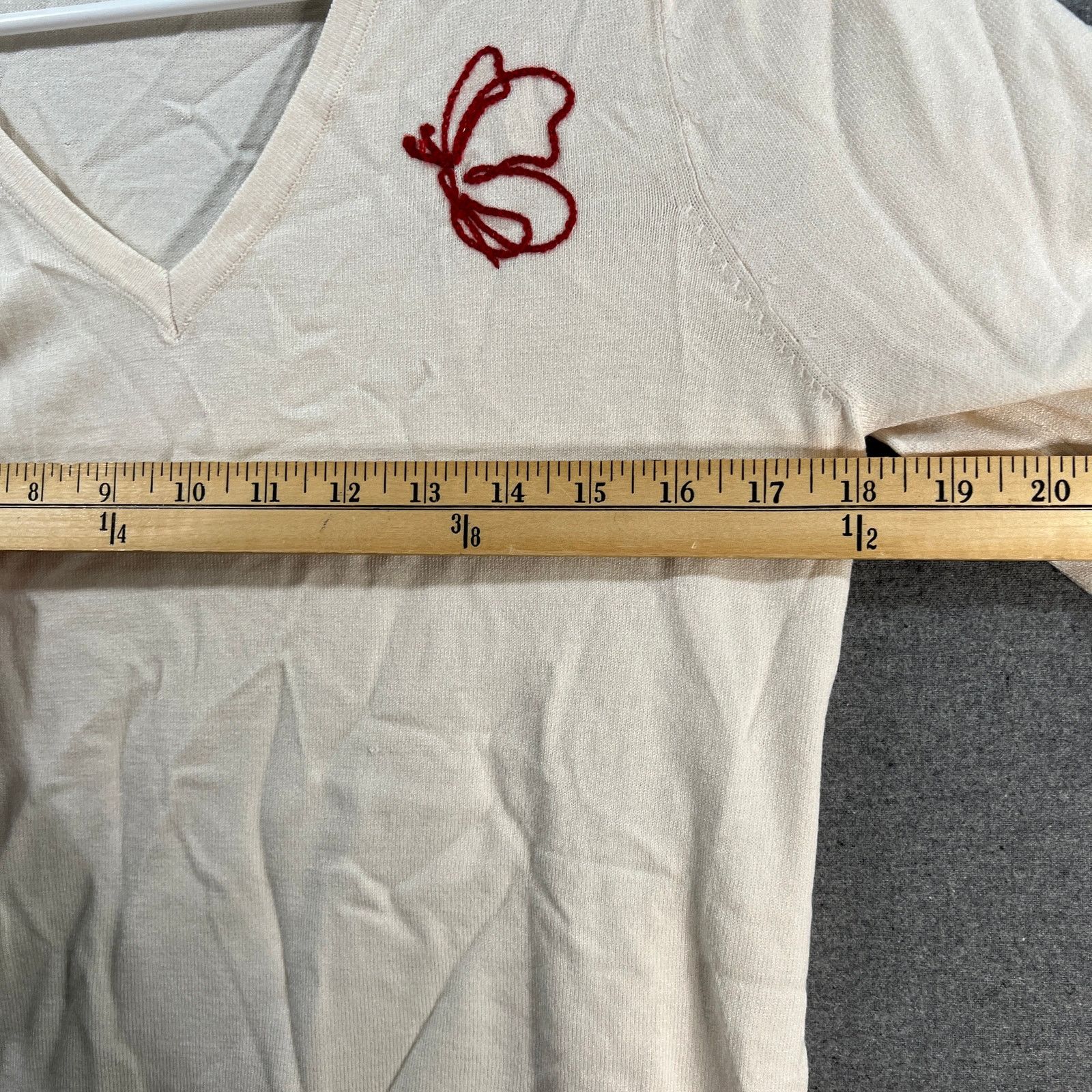 Other Laurie Felt 3/4 Sleeve Susater w/ Butterfly Embroider Size XS / US 0-2 / IT 36-38 - 9 Thumbnail