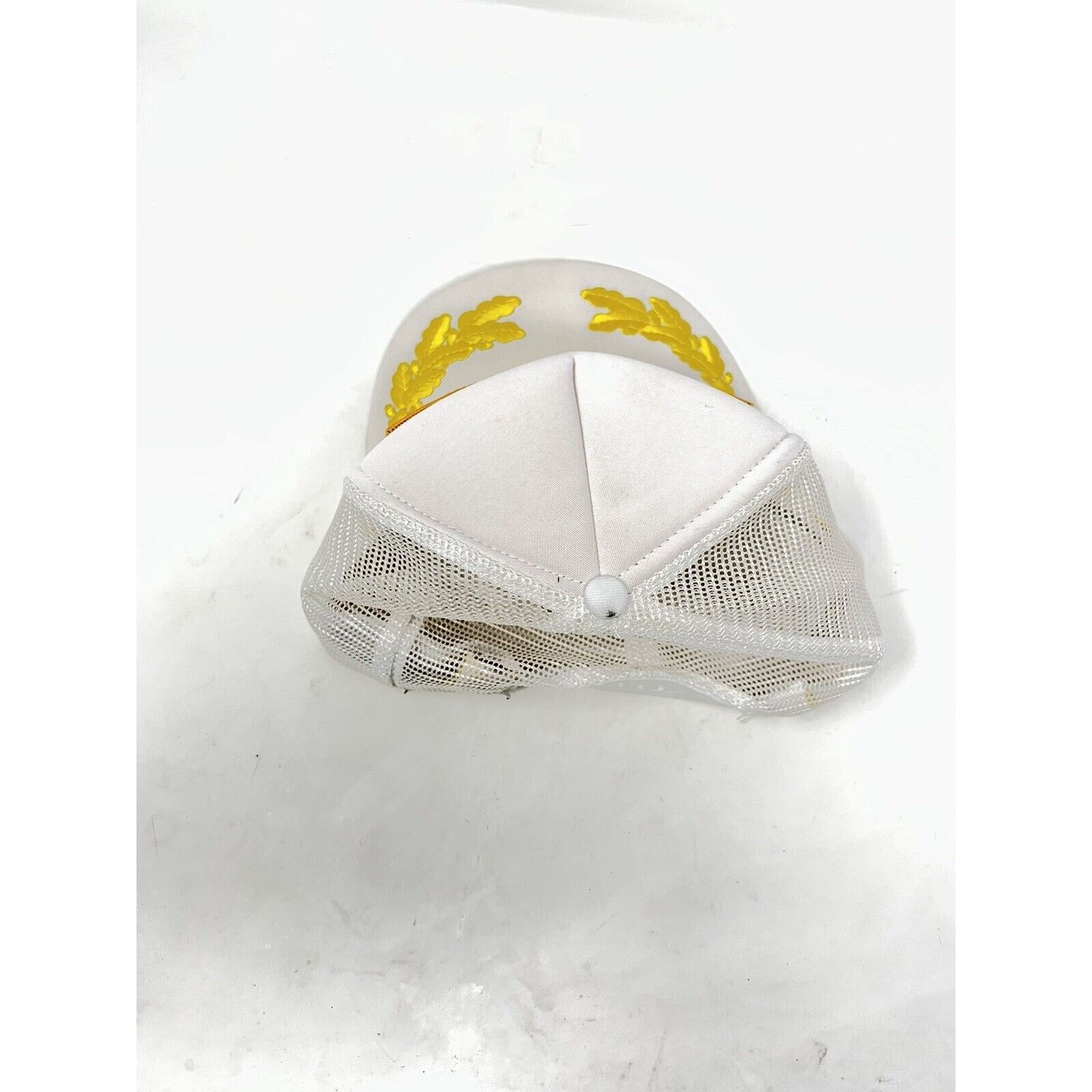 Otto Vintage OTTO Cap Dunlop Gold Leaf Trucker Hat Snapback White Size ONE SIZE - 5 Thumbnail