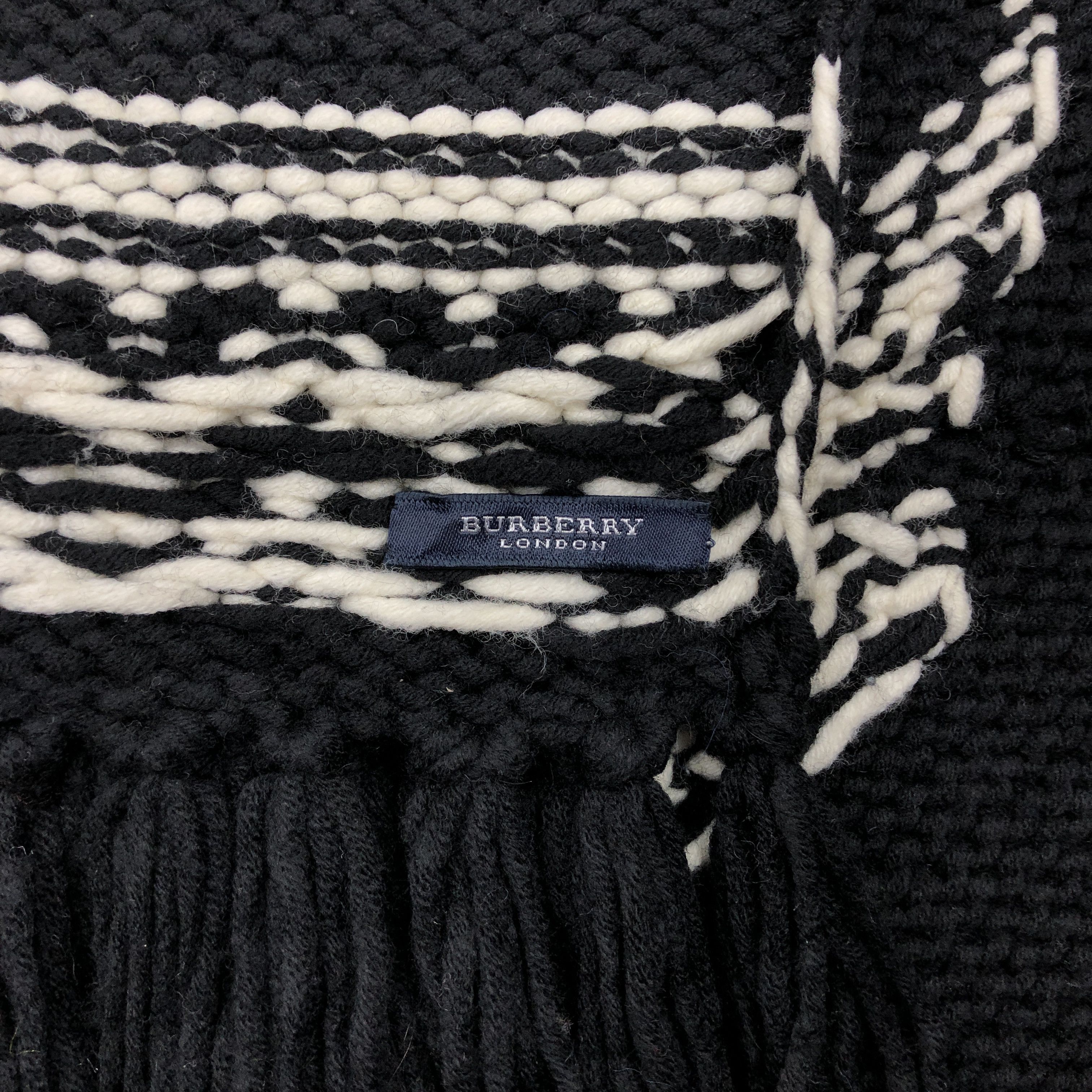 Burberry × Vintage Vintage Burberry Scarf Ribbed Knit Fringe Wool Scarves Size ONE SIZE - 5 Thumbnail
