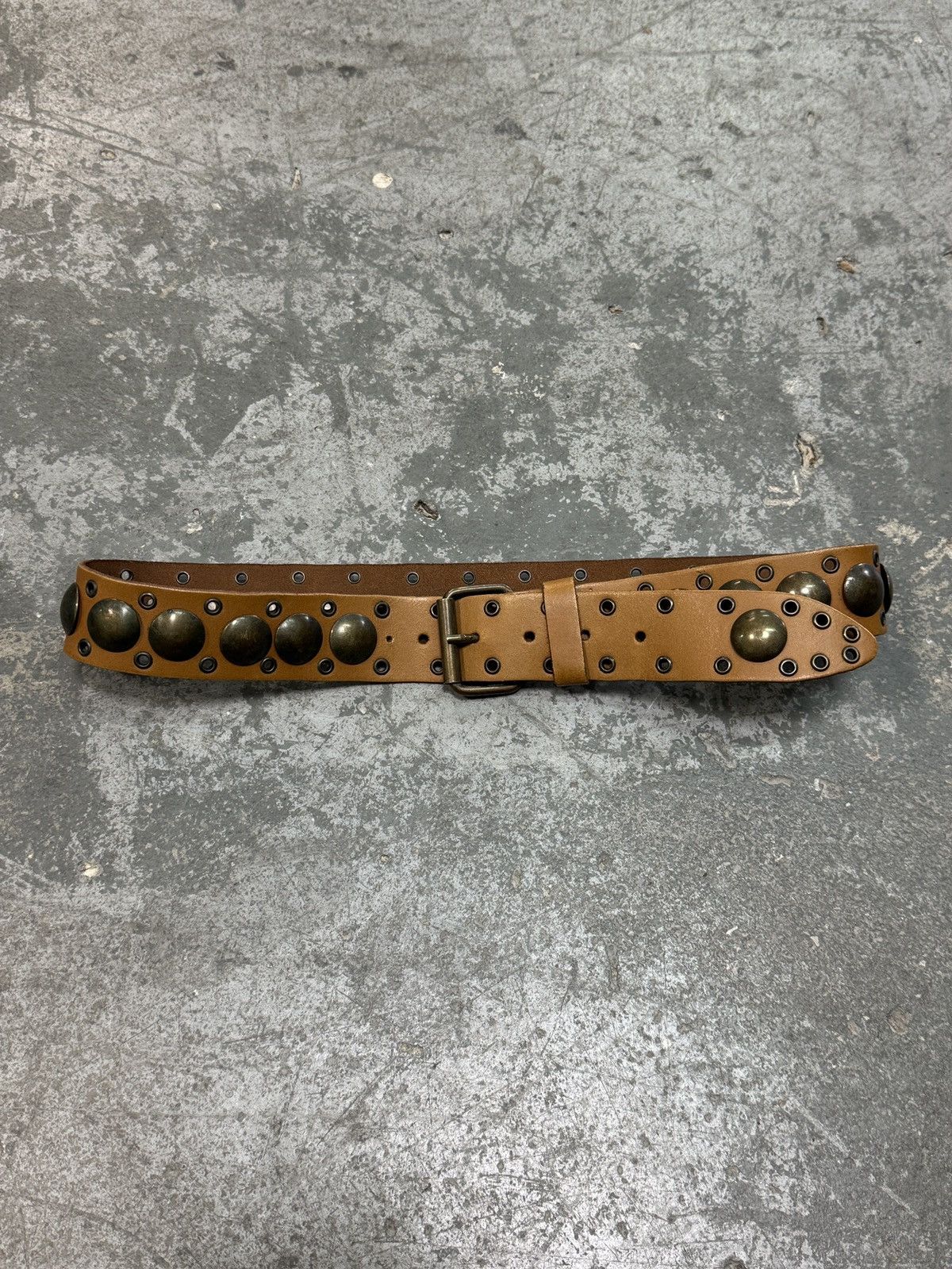 Vintage Vintage Real Leather Belts With Studs Size ONE SIZE - 2 Thumbnail
