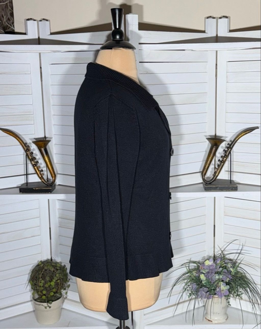 EFFECTOR Vintage 90s Y2K cardigan buttoned down knit black sz XL Size XL / US 12-14 / IT 48-50 - 4 Thumbnail