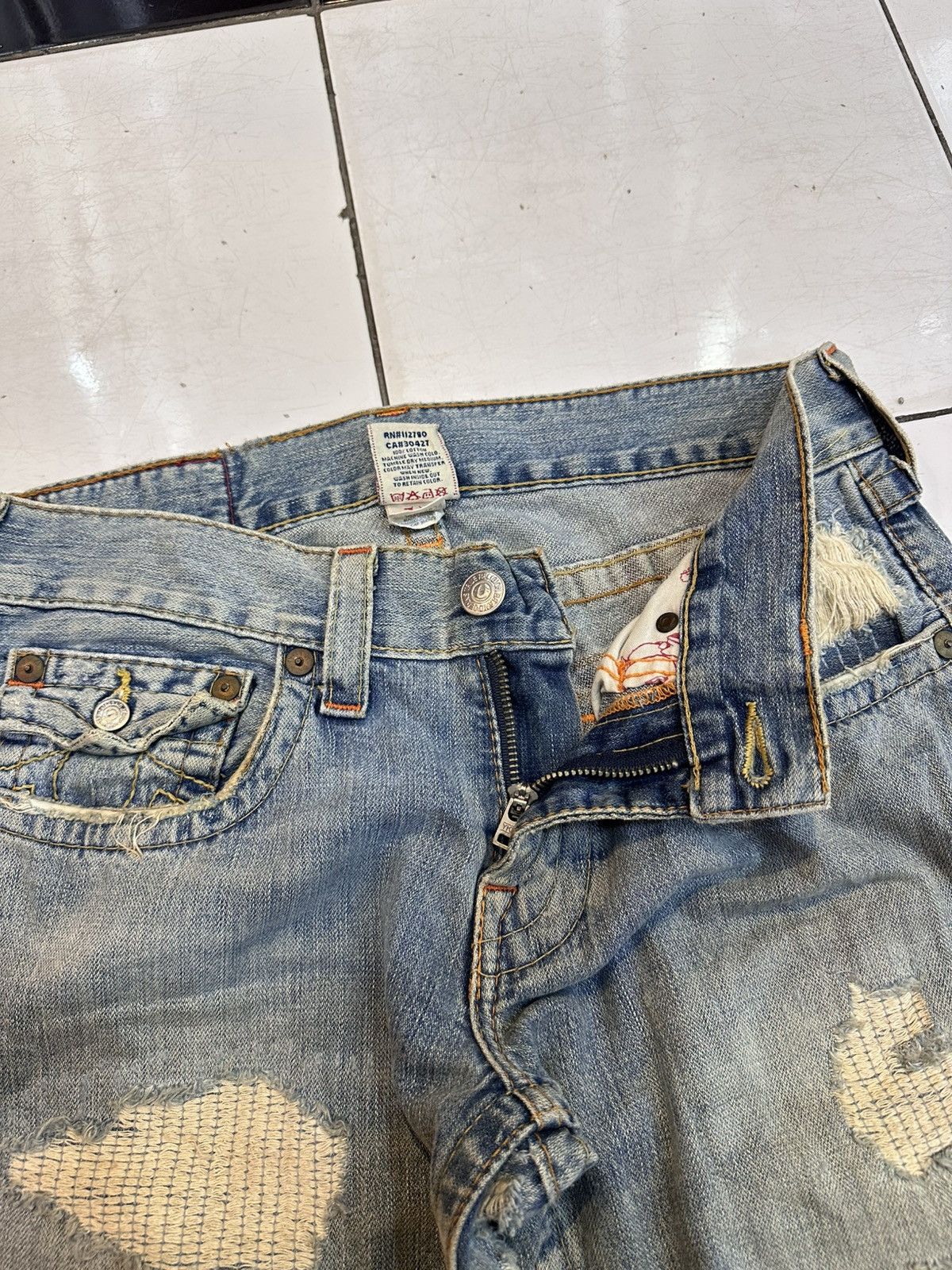 True Religion Distressed True Religion Chief Keef Flare Jeans Y2K Goa Lgb Size US 33 - 8 Thumbnail