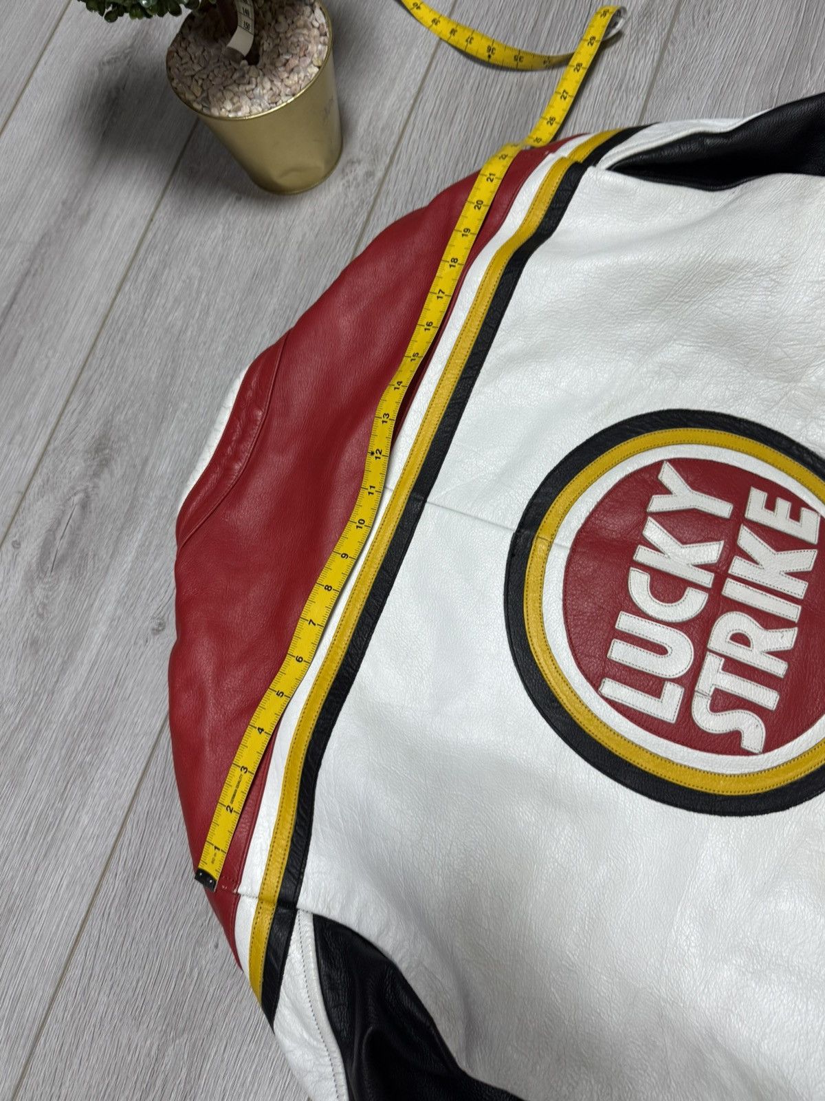 Vintage Lucky Strike leather racing protection jacket big logo Size US XXL / EU 58 / 5 - 13 Thumbnail