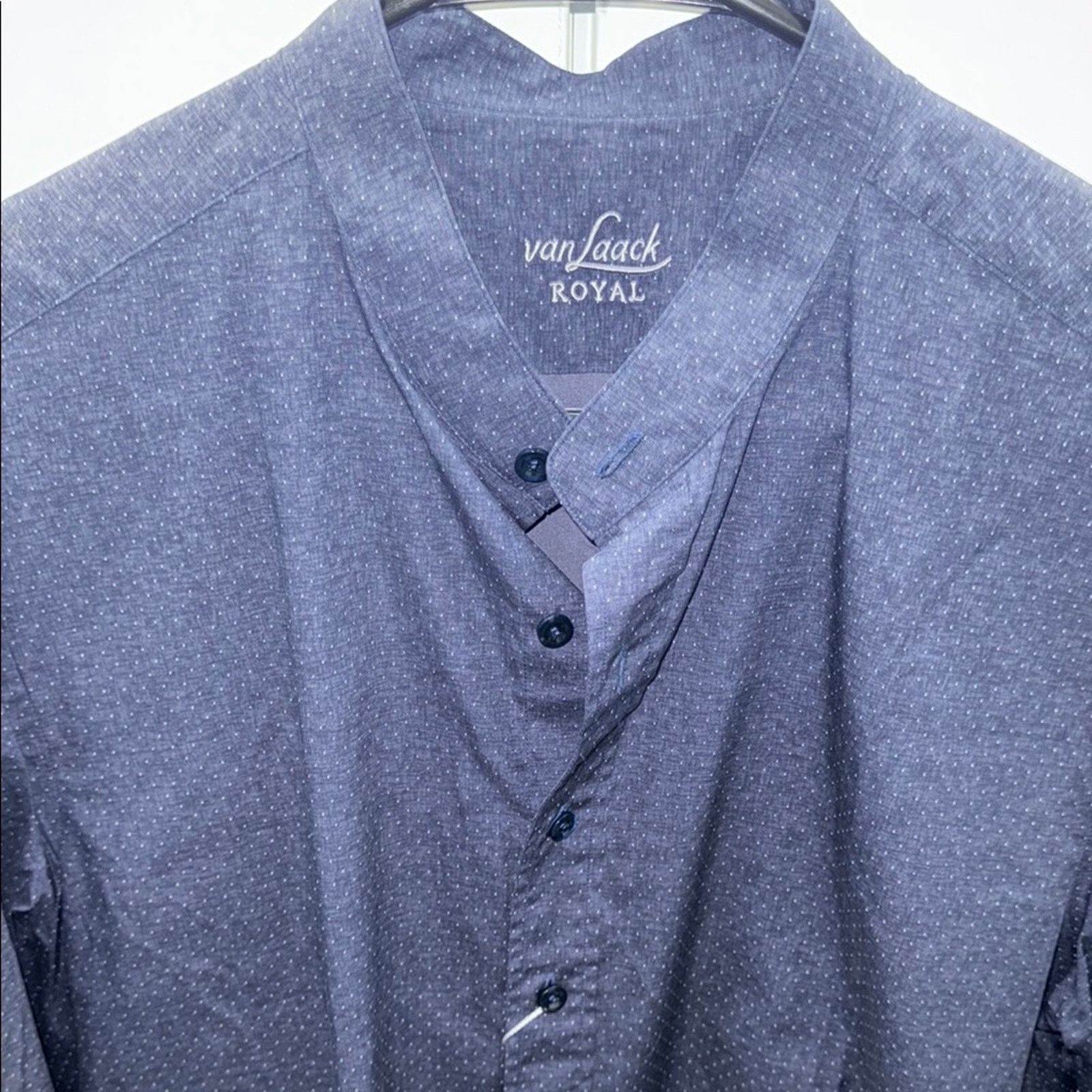 Other Van Laack royal Navy Blue collarless Shirt size L Size US L / EU 52-54 / 3 - 1 Thumbnail