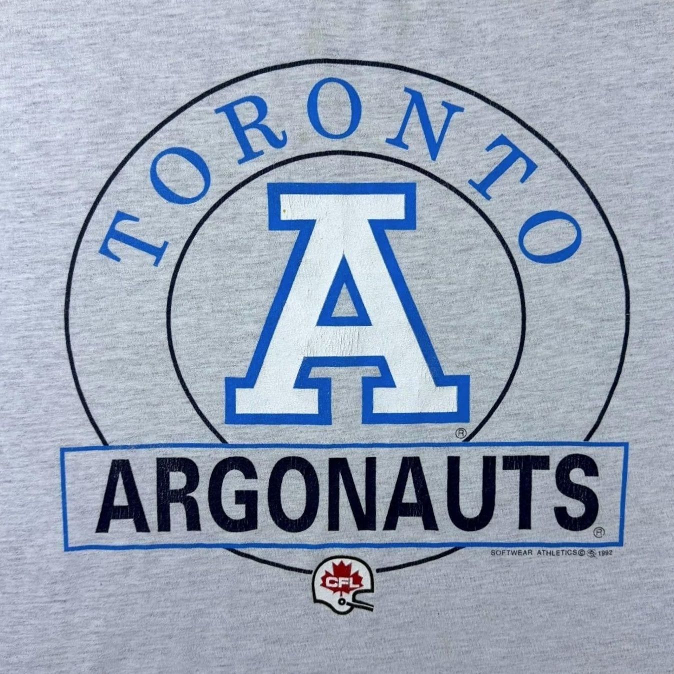 Vintage VINTAGE Softwear CFL Toronto Argonauts Football Graphic Single Stitch T-Shirt XL Grey Mens XL Graphic Logo Print 1992 Size US XL / EU 56 / 4 - 4 Thumbnail