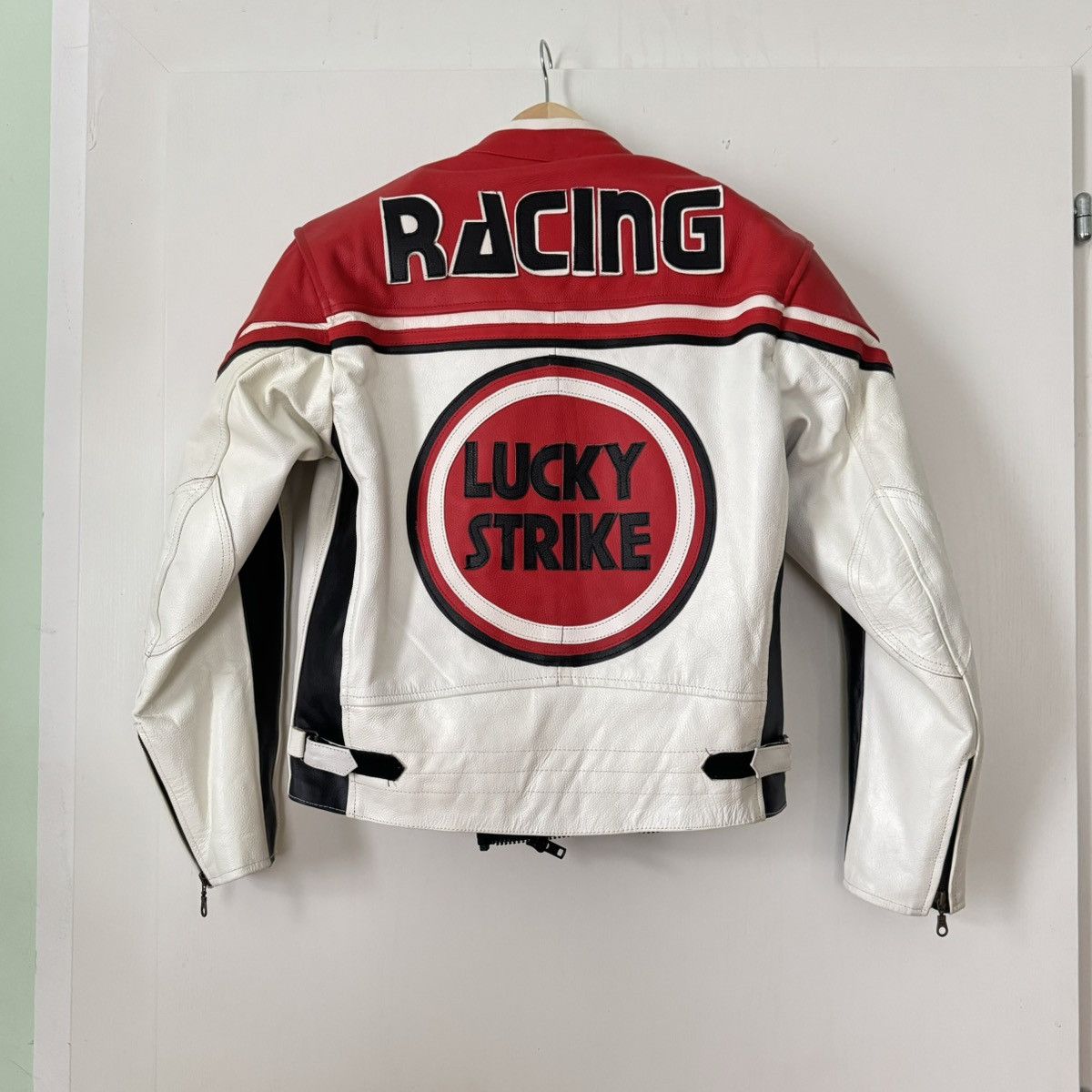 Vintage Lucky Strike Vintage 90s Leather Jacket Rare Streetwear Size US S / EU 44-46 / 1 - 2 Thumbnail