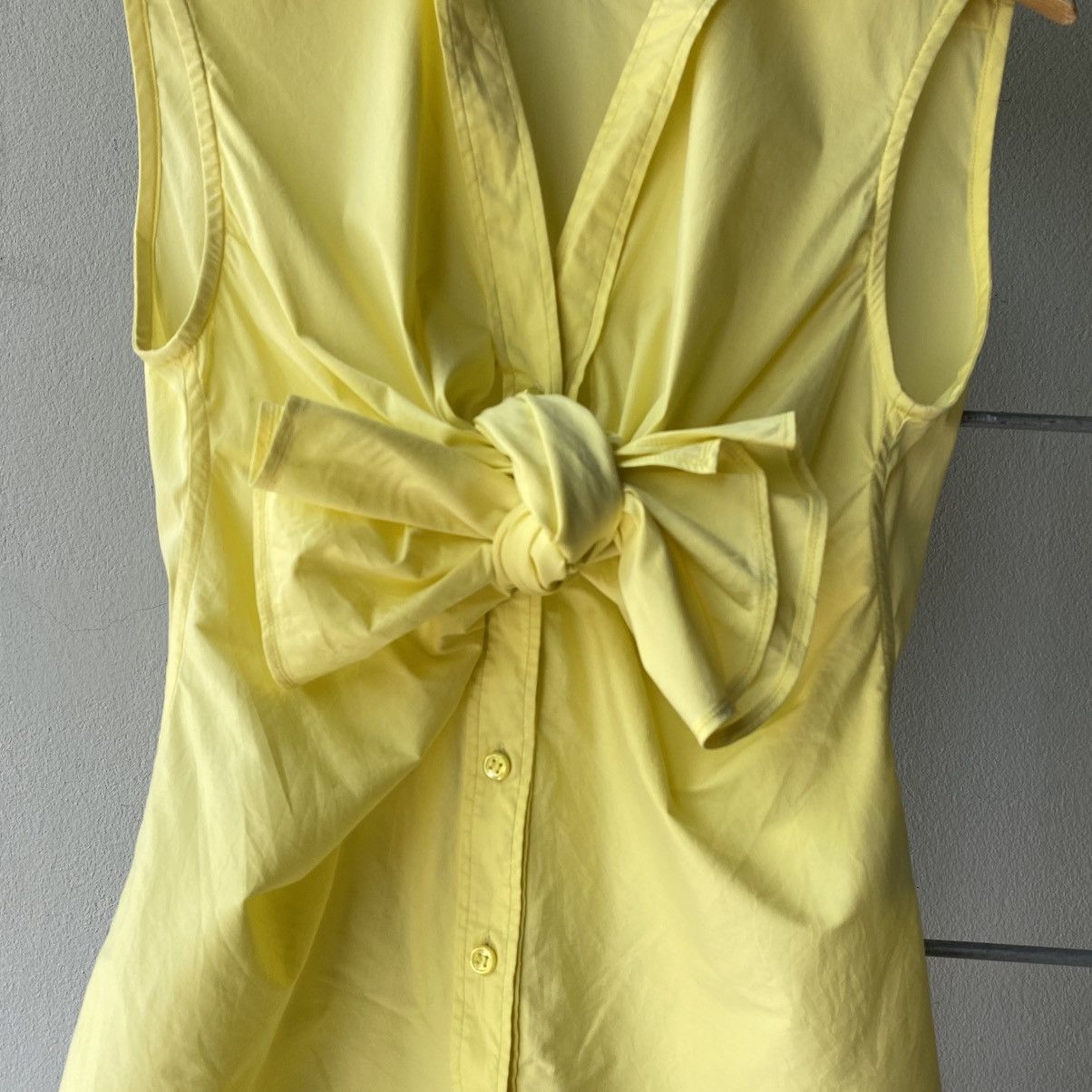 Yves Saint Laurent Yves Saint Laurent Yellow Sleeveless Tie-Front Blouse Size S / US 4 / IT 40 - 9 Thumbnail