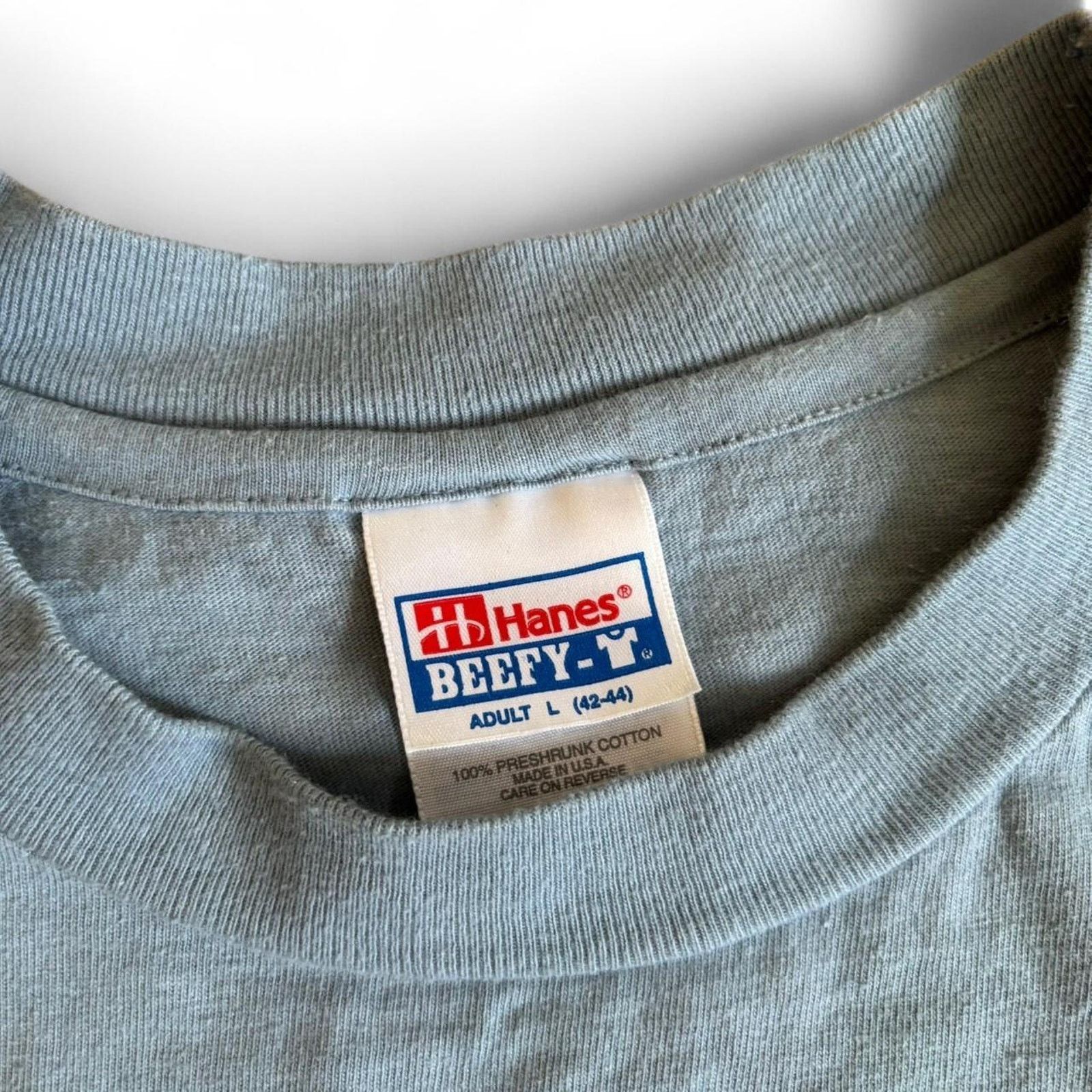 Hanes Vintage Hanes Beefy-T Denver Blue T-Shirt Large Size US L / EU 52-54 / 3 - 4 Thumbnail