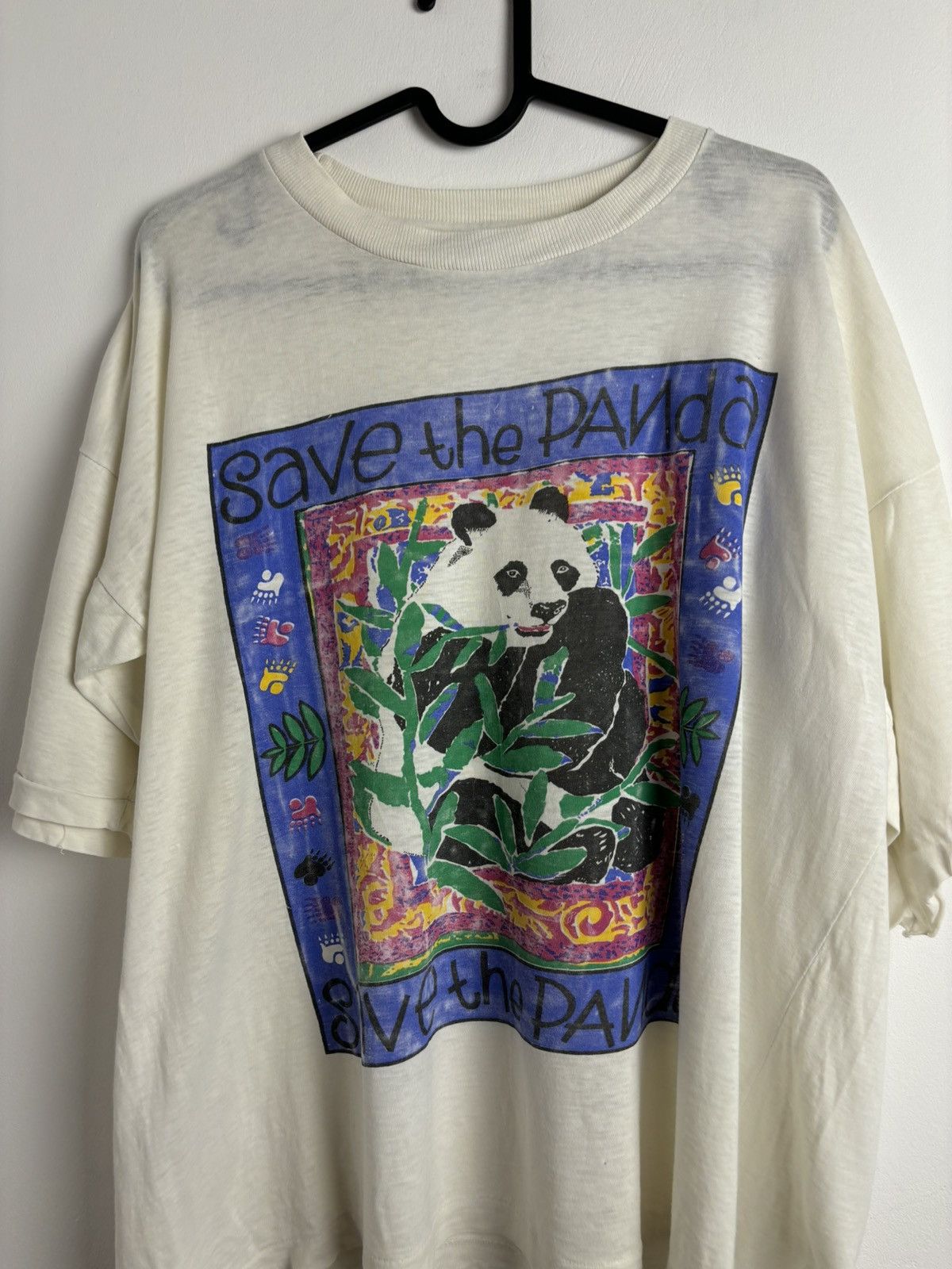 Vintage Rare Vintage 80s Save the Panda Boxy Graphic Tee Size US XL / EU 56 / 4 - 2 Thumbnail