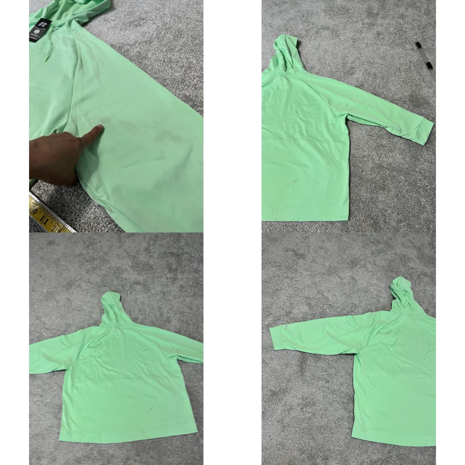 Russell Athletic RUSSELL Polytech Fleece Pullover Hoodie Sweatshirt Green 5XL Men Hooded Graphic Print Pockets Logo Size US XXL / EU 58 / 5 - 10 Thumbnail