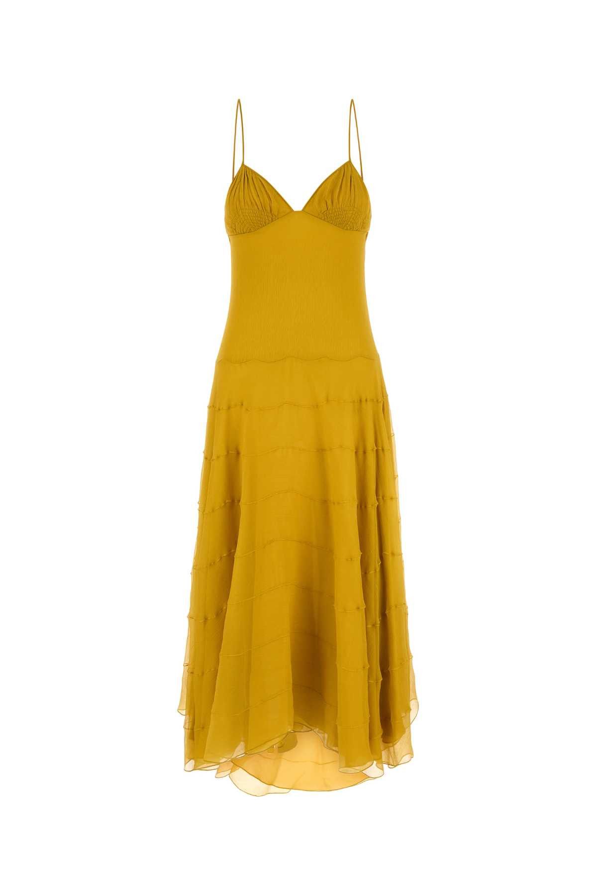 Saint Laurent Paris Yellow Crepe Dress Size S / US 4 / IT 40 - 1 Thumbnail