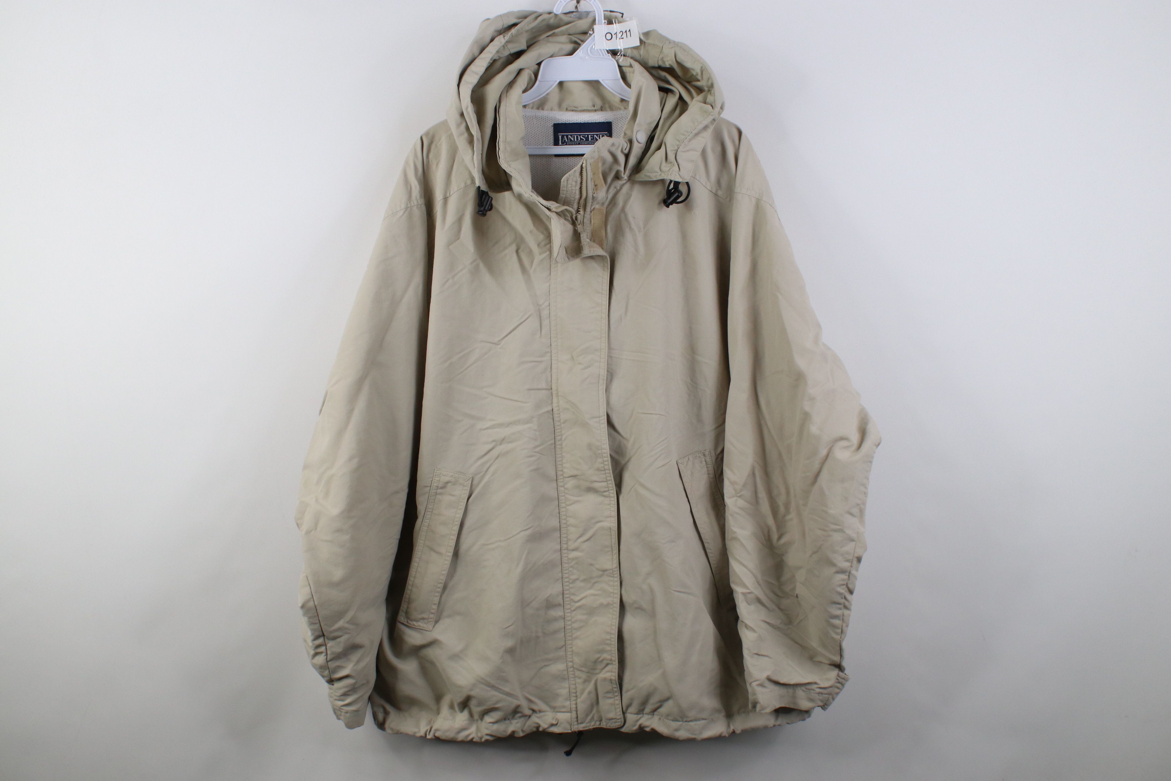 Lands' End Vintage 90s Lands End Full Zip Hooded Windbreaker Jacket Size US XL / EU 56 / 4 - 1 Thumbnail
