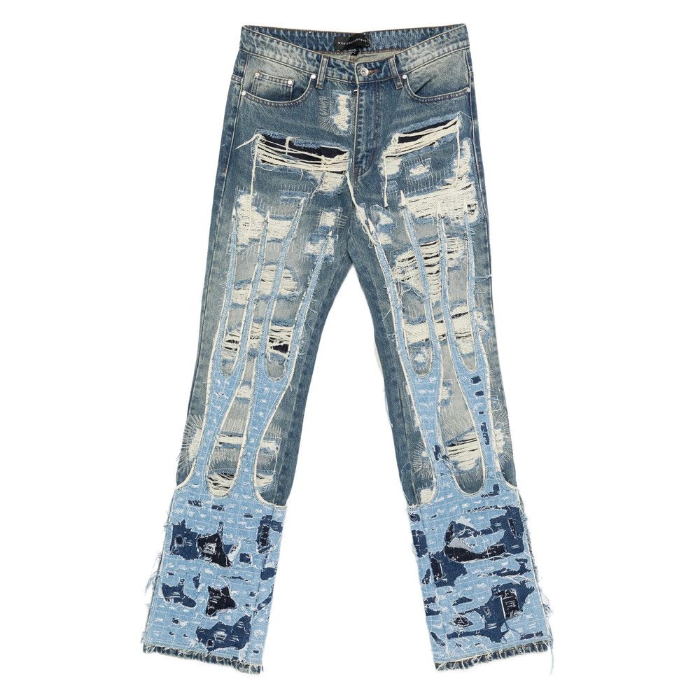 Who Decides War Who Decides War BLUE Denim - Regular & Straight-Leg Jeans Size US 32 / EU 48 - 1 Thumbnail