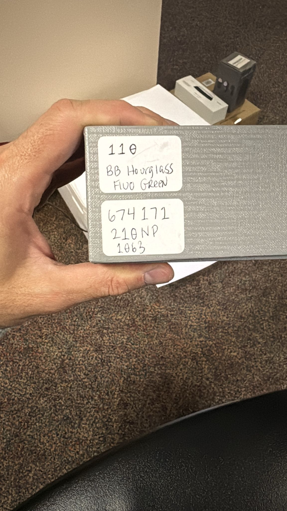 Balenciaga o1rshd1 Size:110 / BB Hourglass Large Belt Black/Green Size 42 - 21 Thumbnail