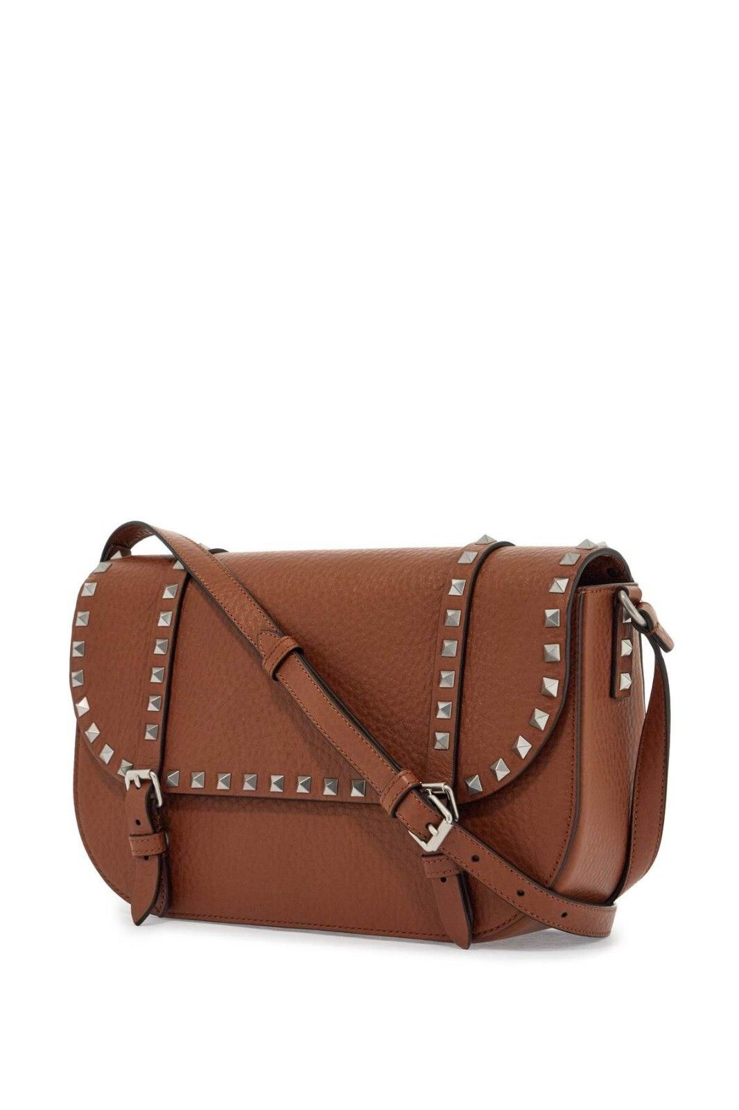 Valentino Valentino Rockstud Medium Brown Leather Messenger New Size ONE SIZE - 3 Thumbnail
