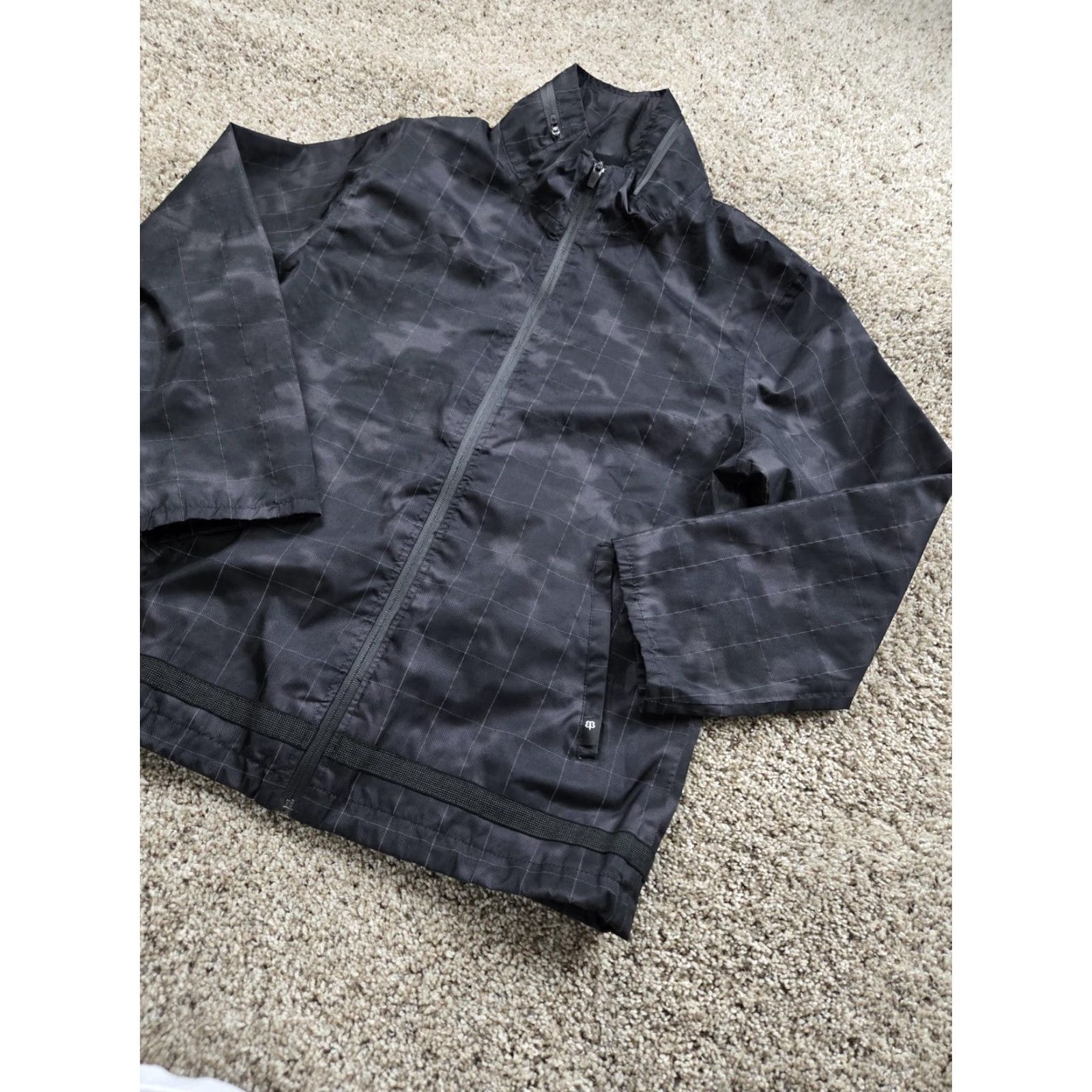 Vintage MPG x Betabrand Jacket Small Black Reversible Reflective Grid Plaid Full Zip Mens Size US S / EU 44-46 / 1 - 3 Thumbnail