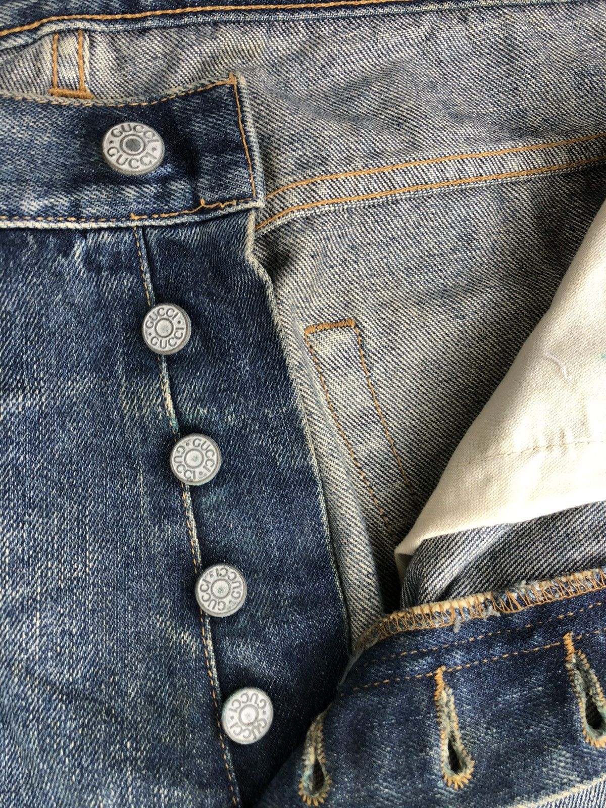 Tom Ford Gucci Embroidered Logo Staright Cut Distressed Denim Size US 34 / EU 50 - 19 Thumbnail