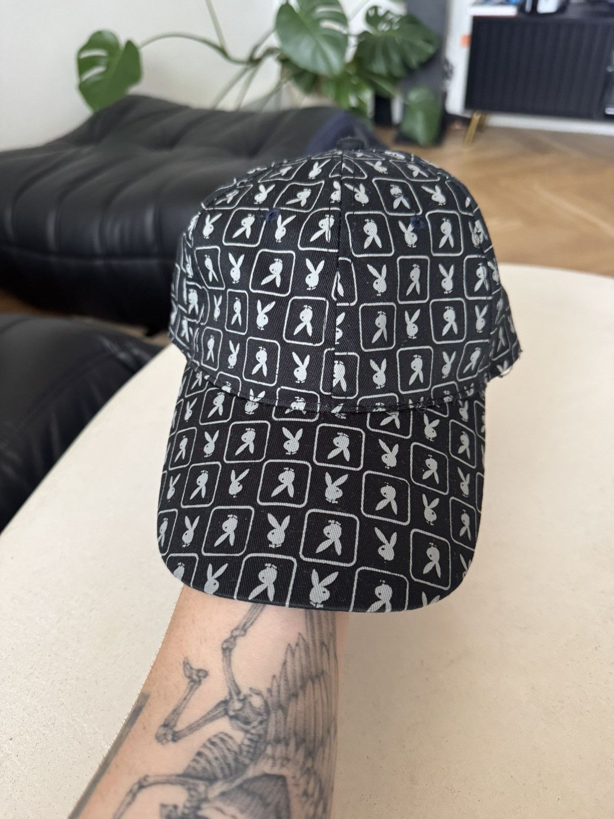 Vintage Vintage Playboy Dior Vibe Monogram Logo Dad Hat Black Sexy Size ONE SIZE - 1 Thumbnail